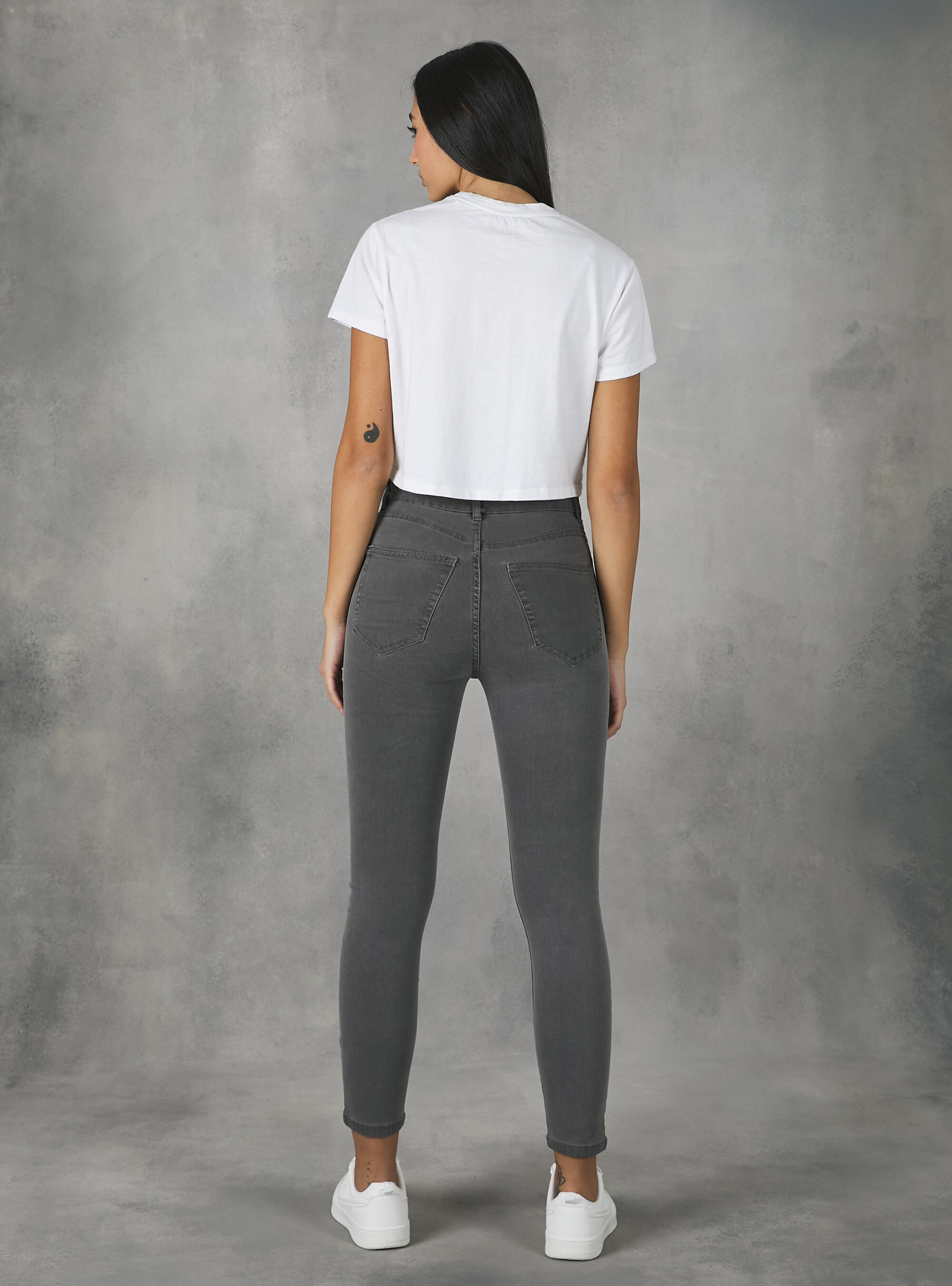 Skinny fit high waist jeans, D00G GREY