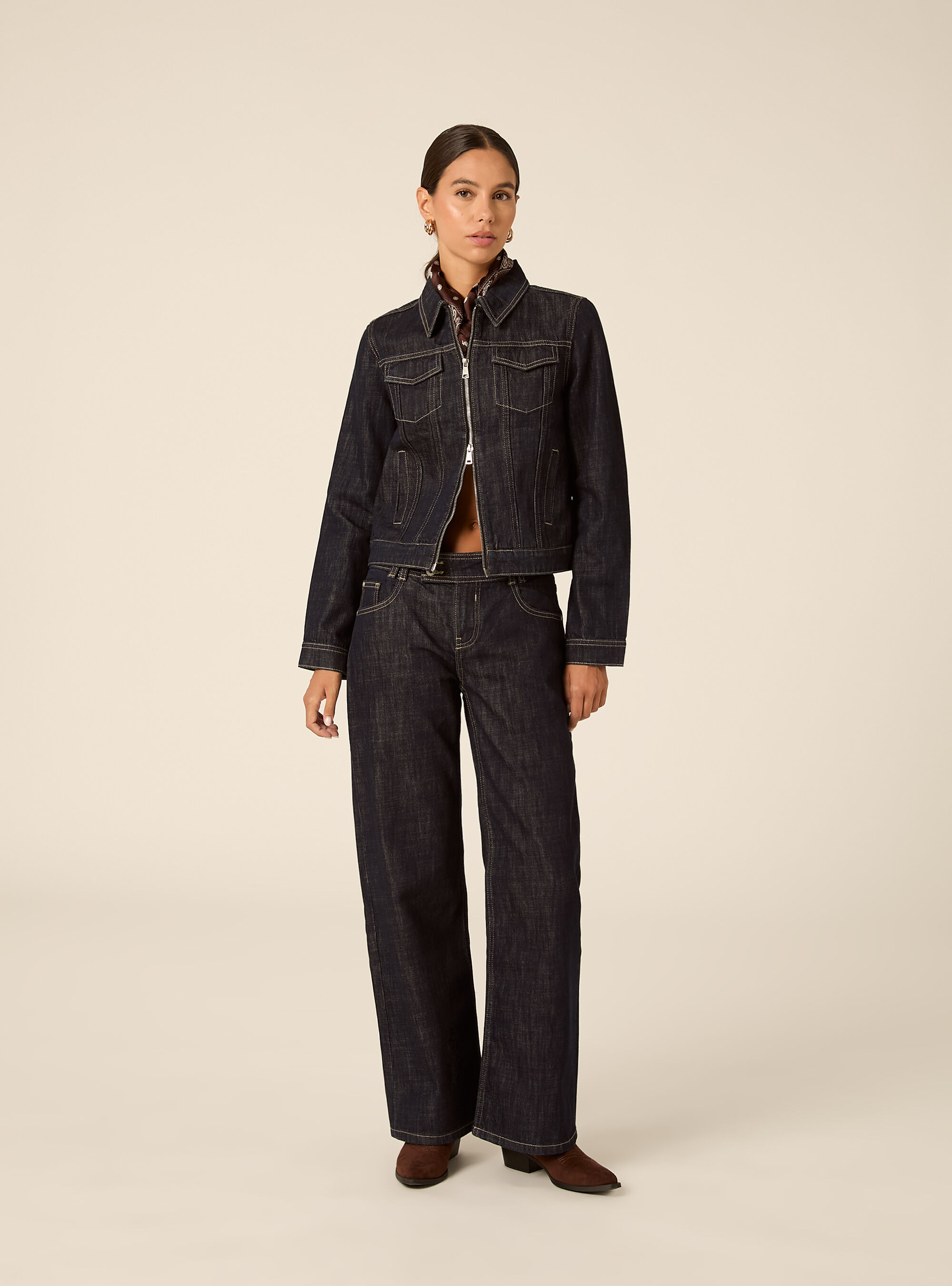 Jeans baggy con tasche a cuori