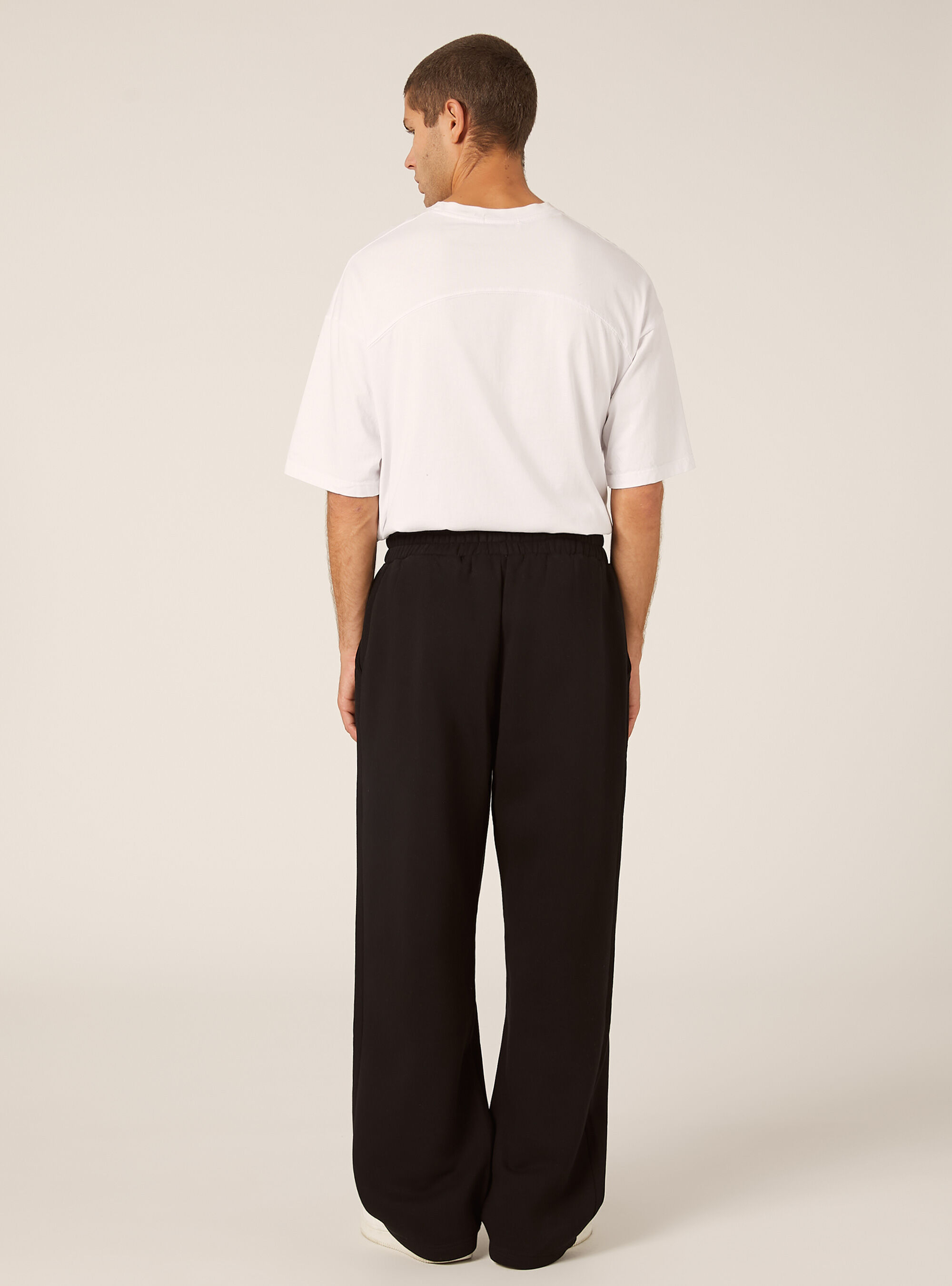 Pantalon ample en molleton, BK1 BLACK