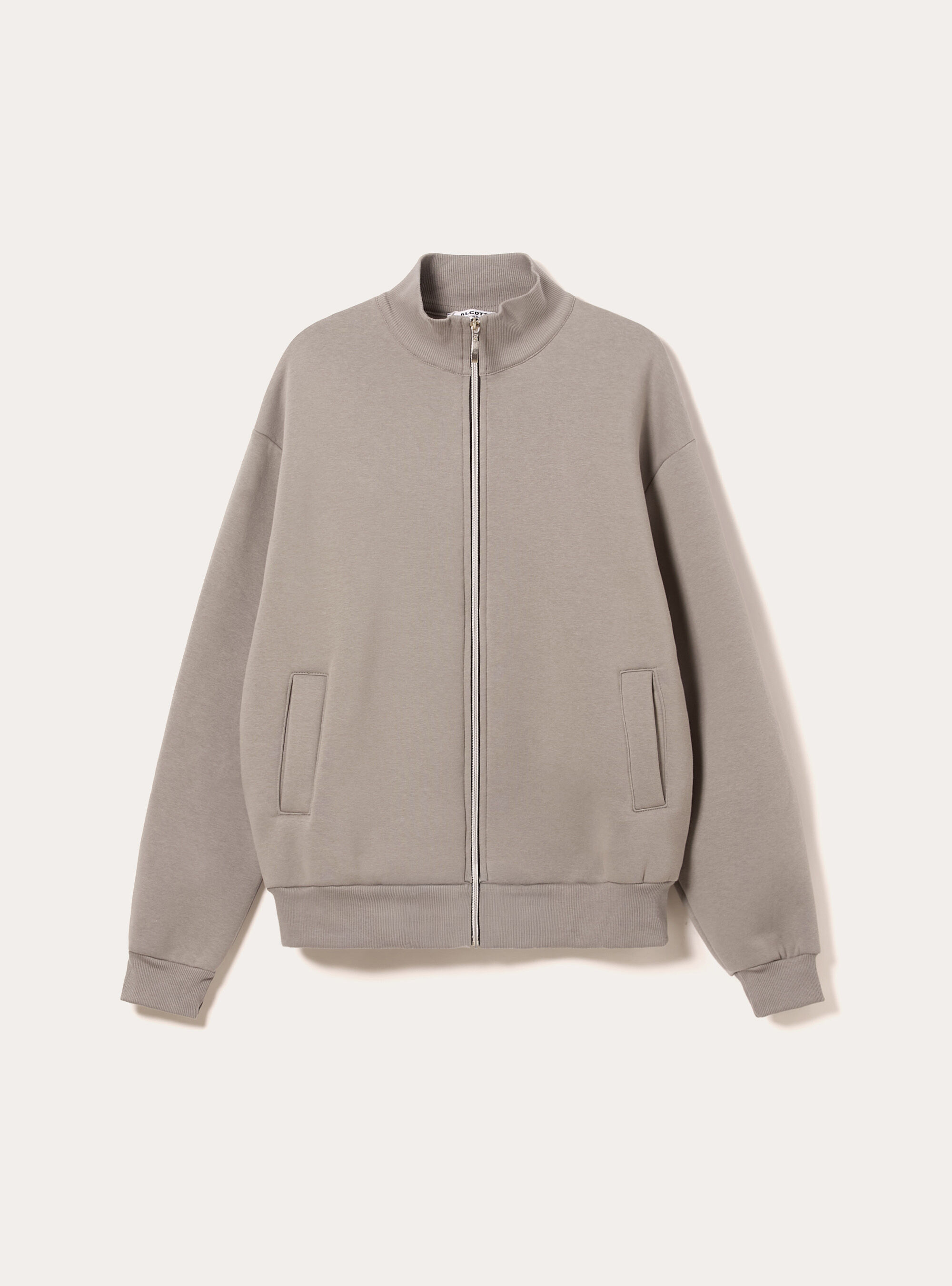 Zip front sweatshirt with mock neck, GY2 GREY MEDIUM