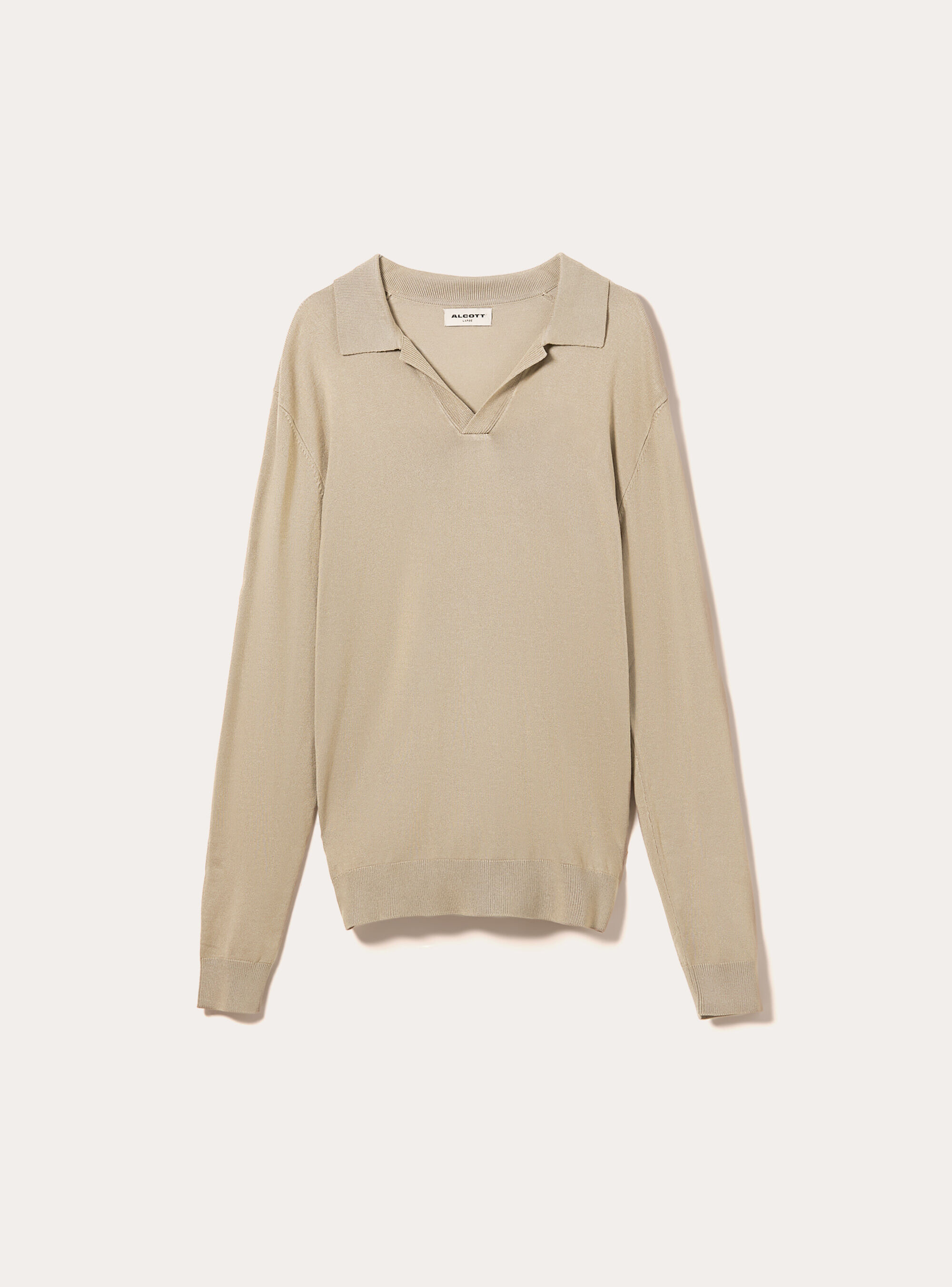 Soft knit polo shirt, BG2 BEIGE MEDIUM