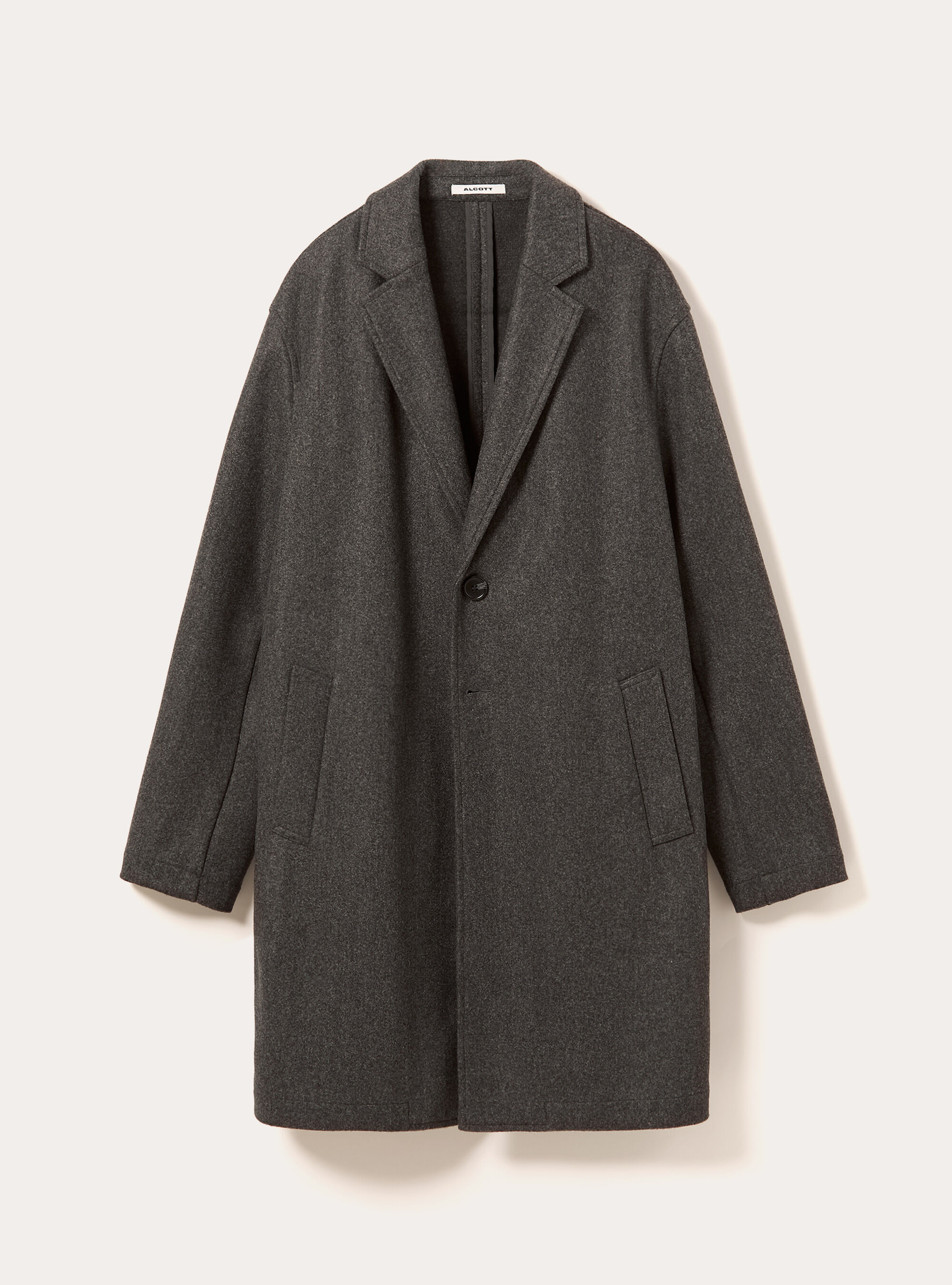 Cappotto sfoderato monopetto, MGY1 GREY MEL DARK