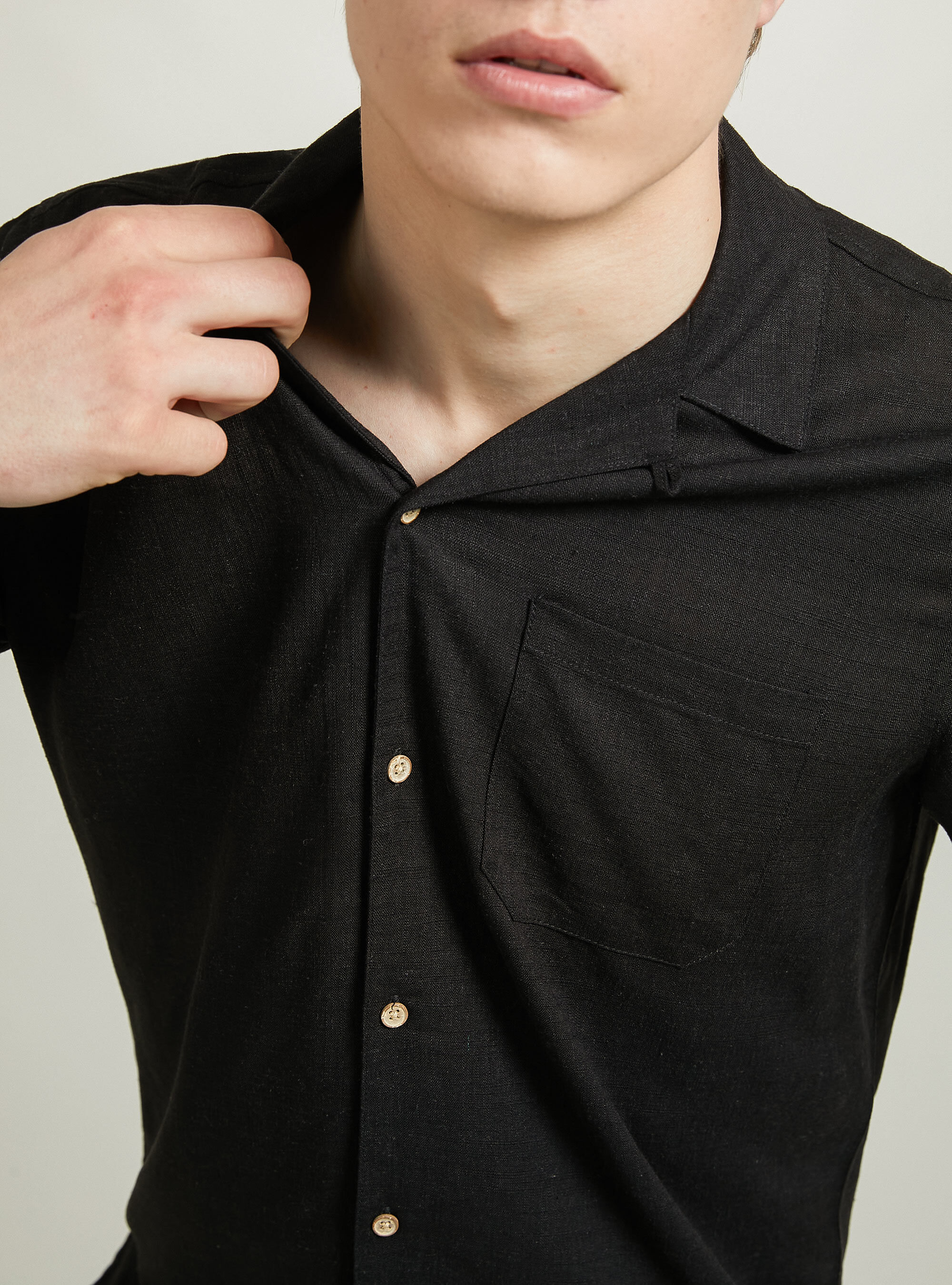 Camicia lino new arrivals uomo nera