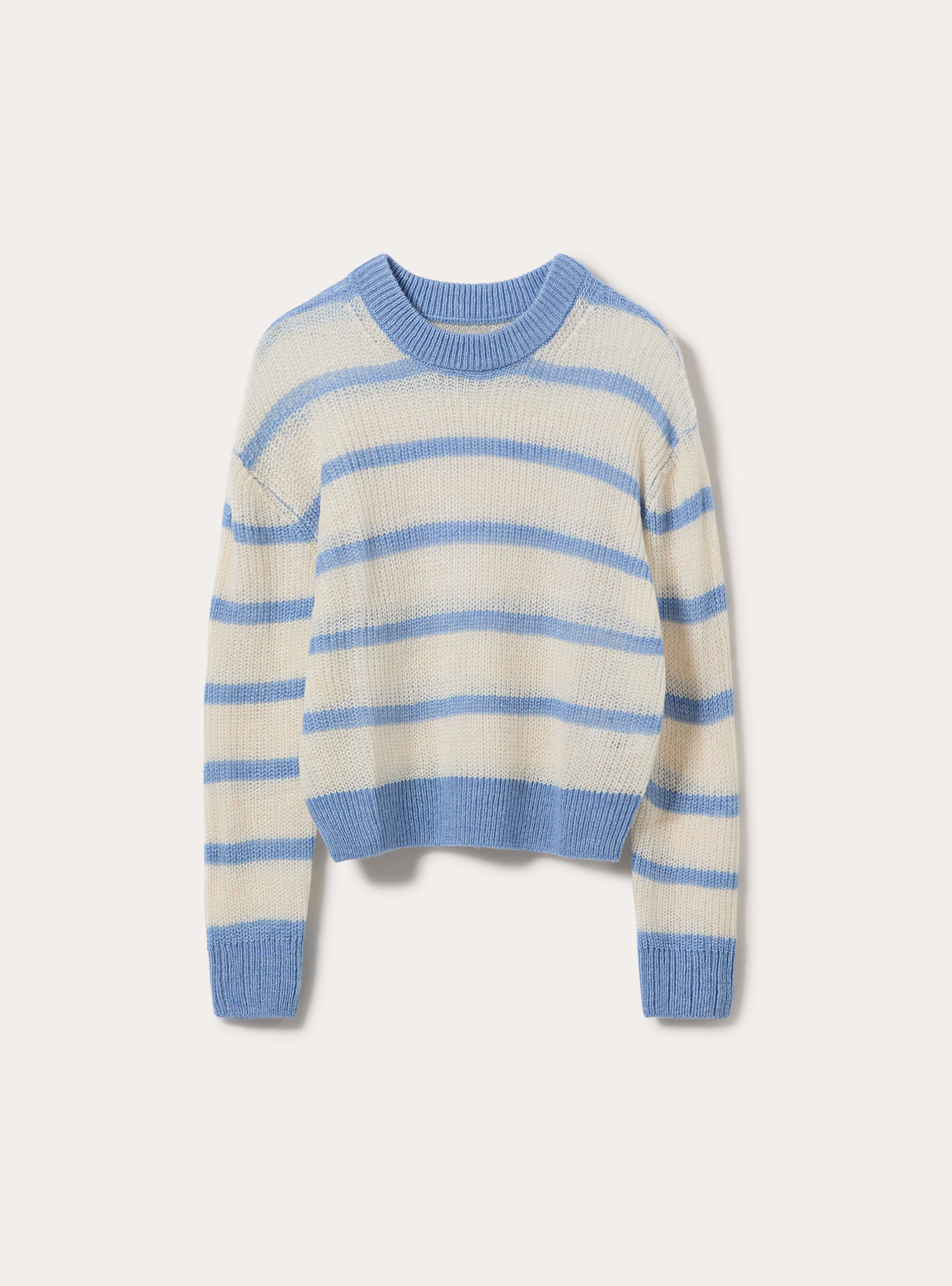 Pullover girocollo a righe, AZ2 AZURE MEDIUM