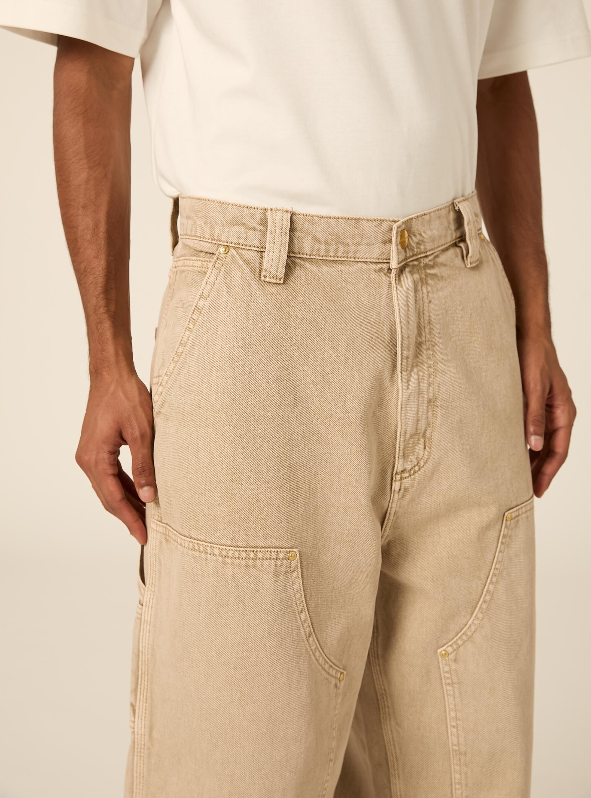 Carpenter in denim colorato, BG2 BEIGE MEDIUM