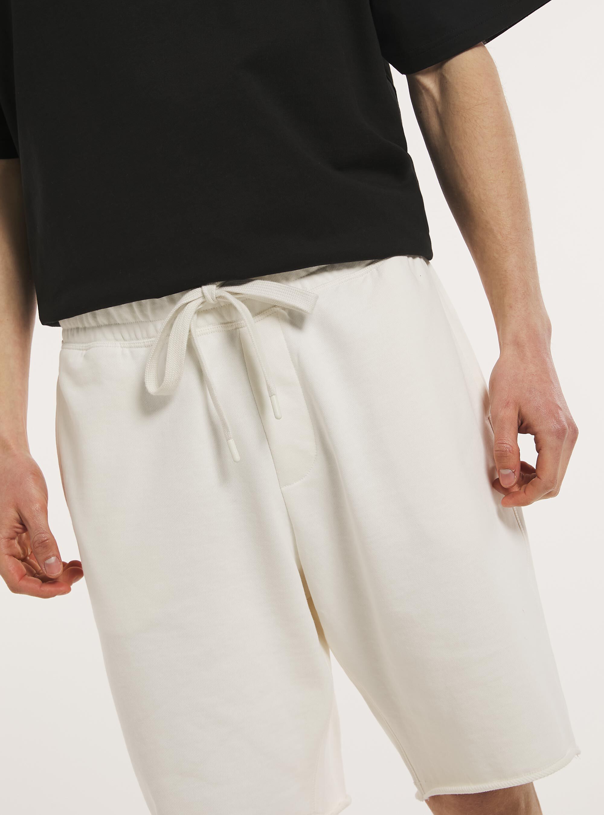 Bermuda jogger de algod&oacute;n, WH1 OFF WHITE