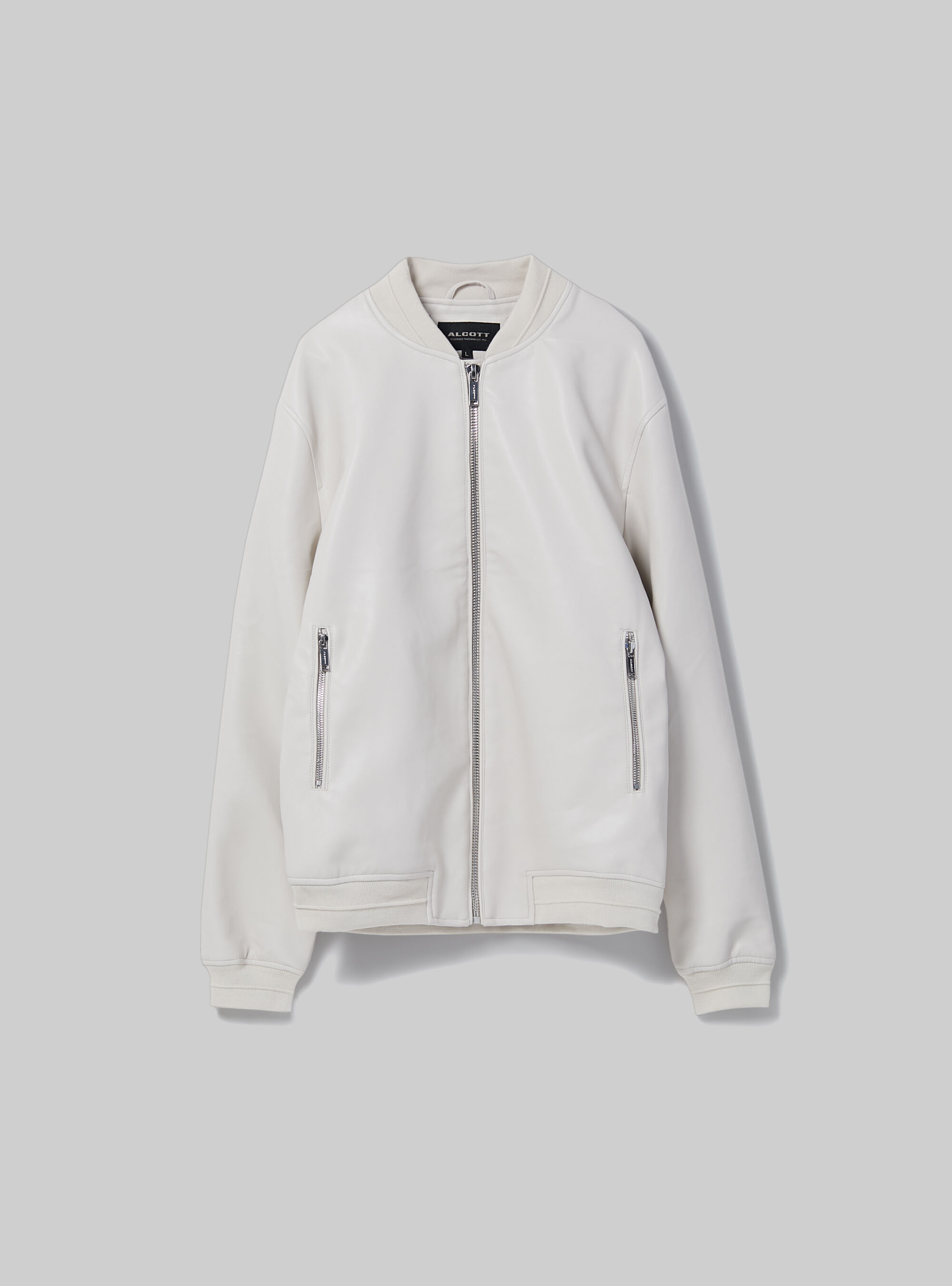 Leather-effect bomber jackeT, WH2 WHITE