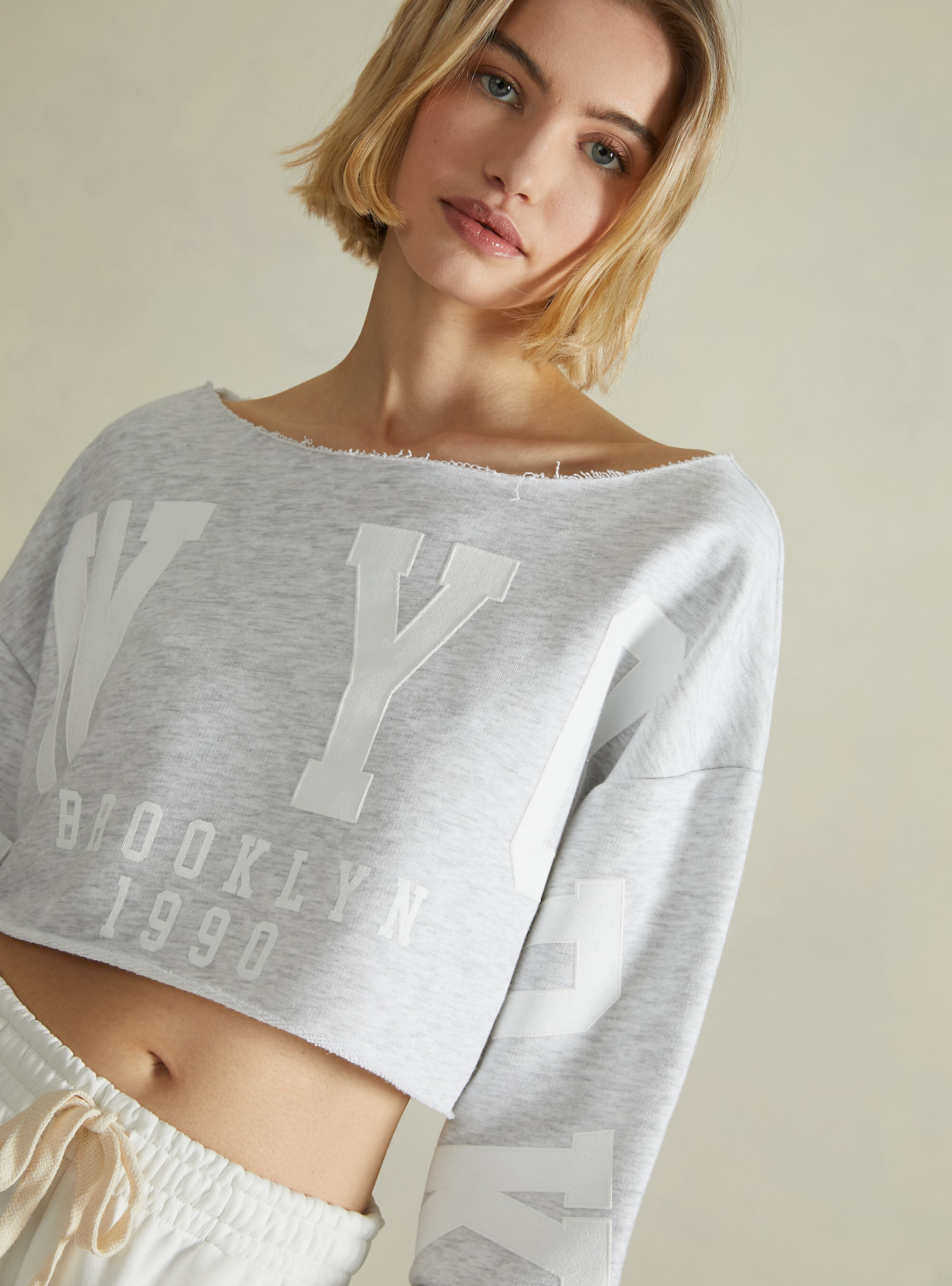Felpa cropped con spalle scoperte Alcott Felpe Donna
