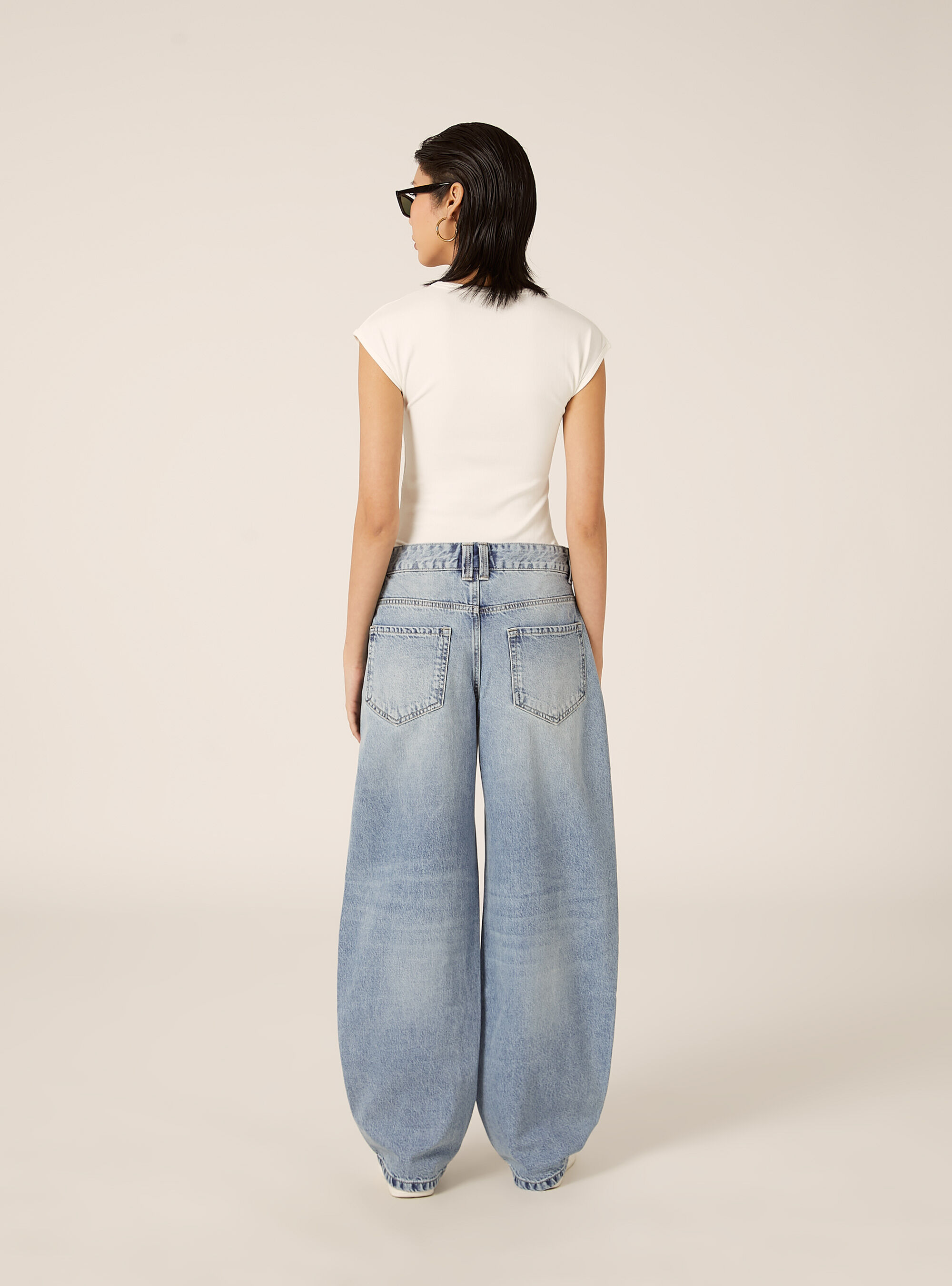 Jeans baggy barrel, D006 AZURE