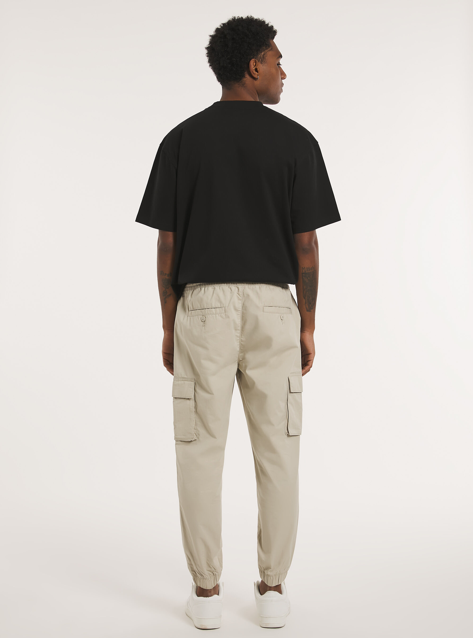 Pantalon jogger en coton, BG2 BEIGE MEDIUM