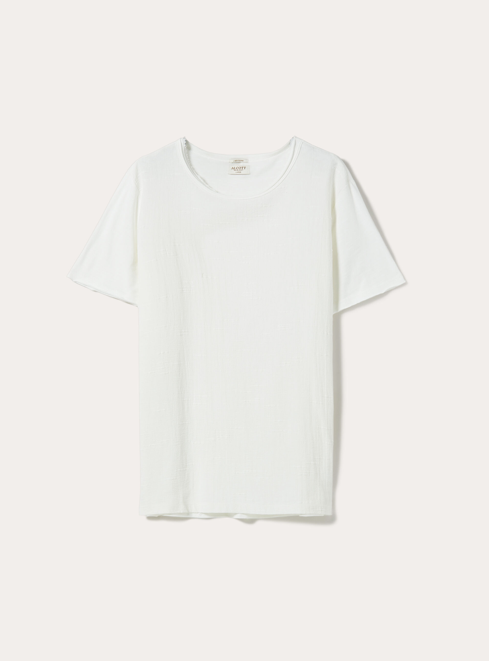 Linen blend short-sleeved T-shirt, WH2 WHITE