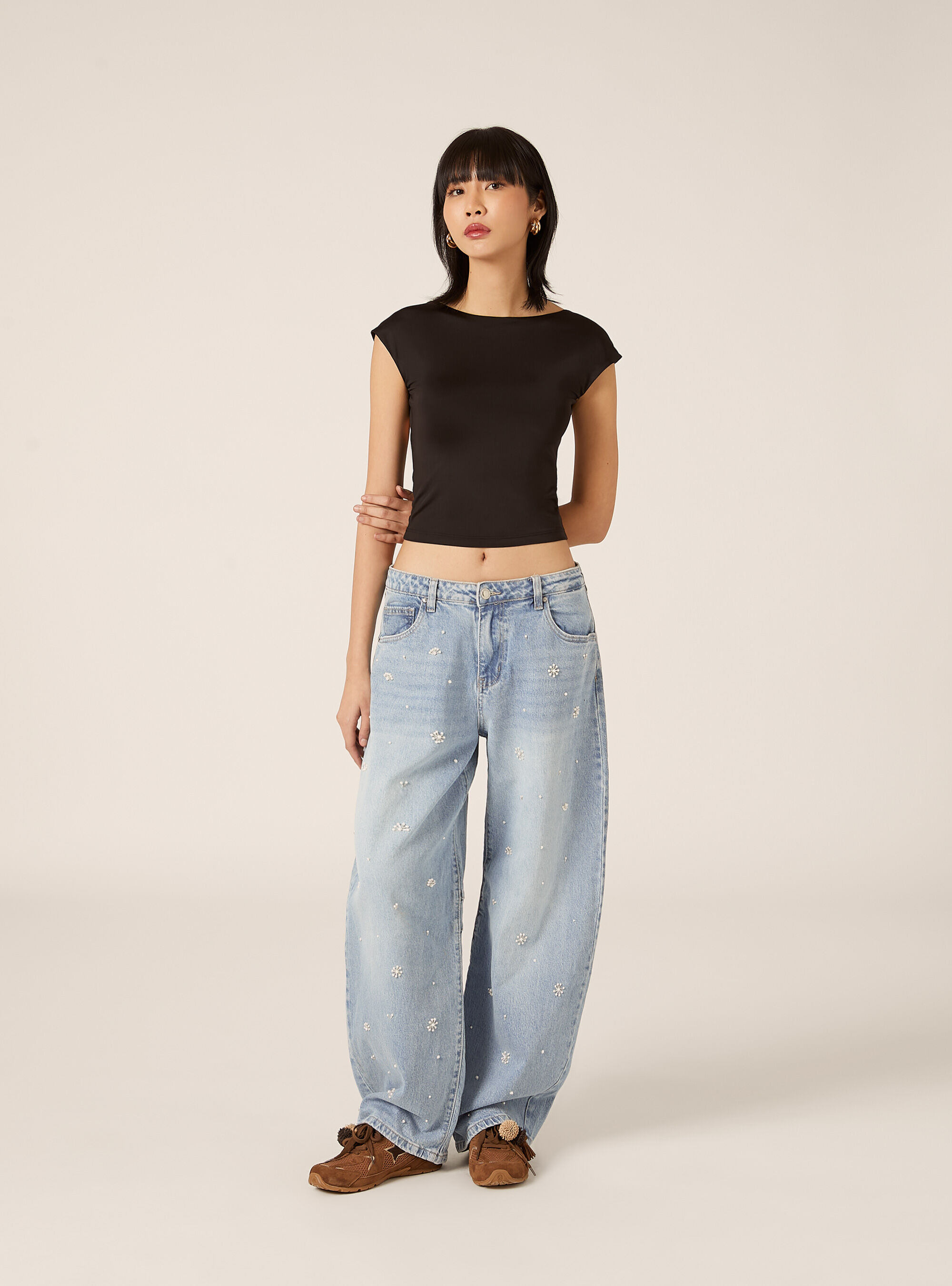 Maglietta con schiena scoperta, BK1 BLACK