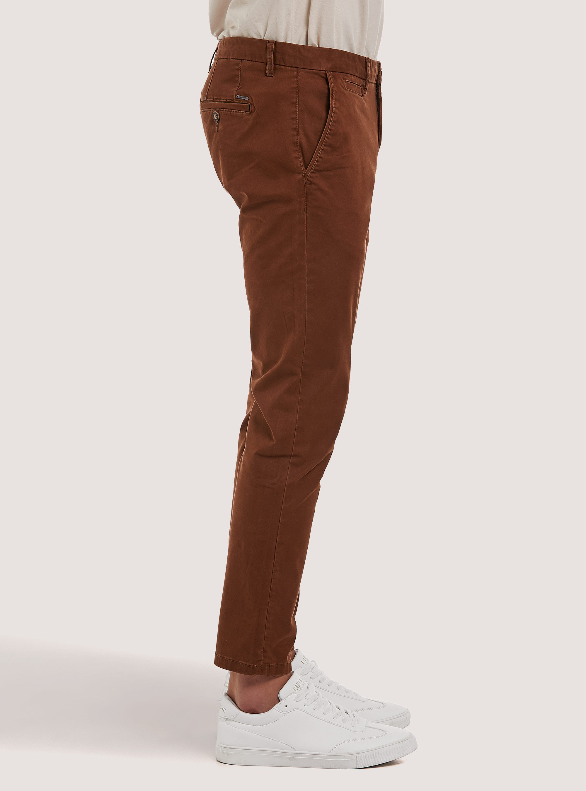 Pantaloni chinos in cotone twill stretch, RT2 RUSTY MEDIUM