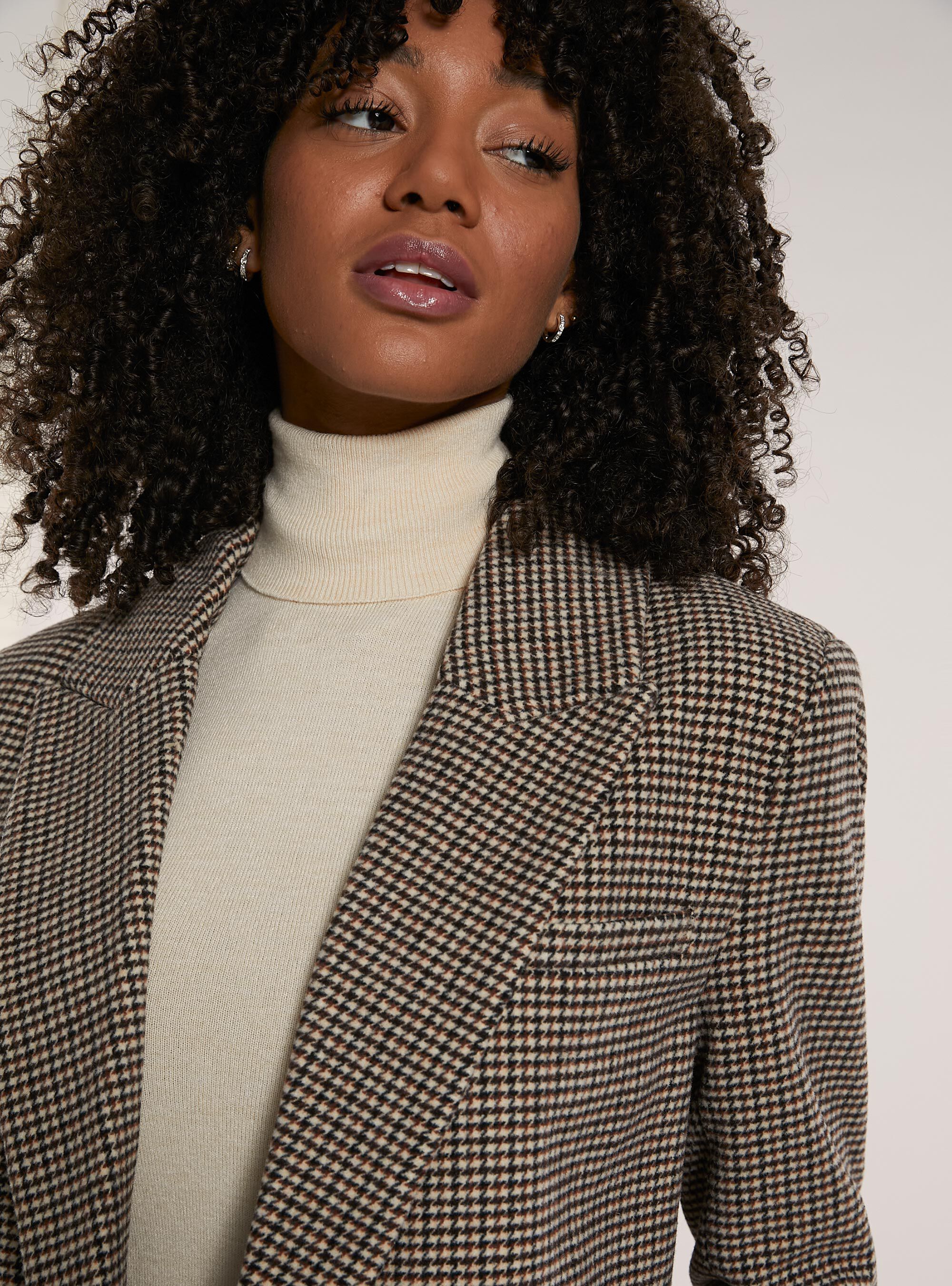 Blazer doppiopetto a quadri, BR2 BROWN MEDIUM