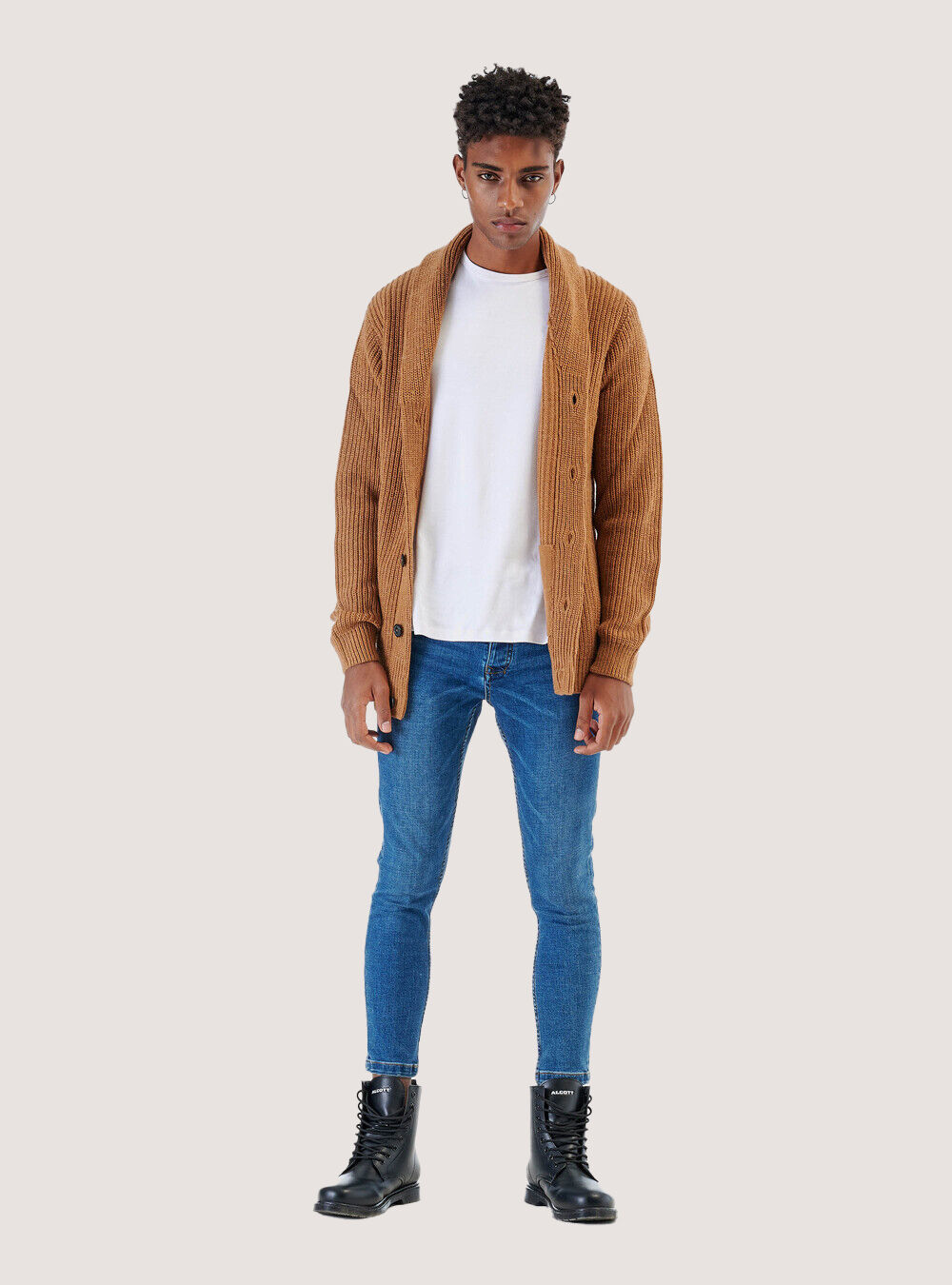 Wool blend cardigan pullover, C5528 CAMEL