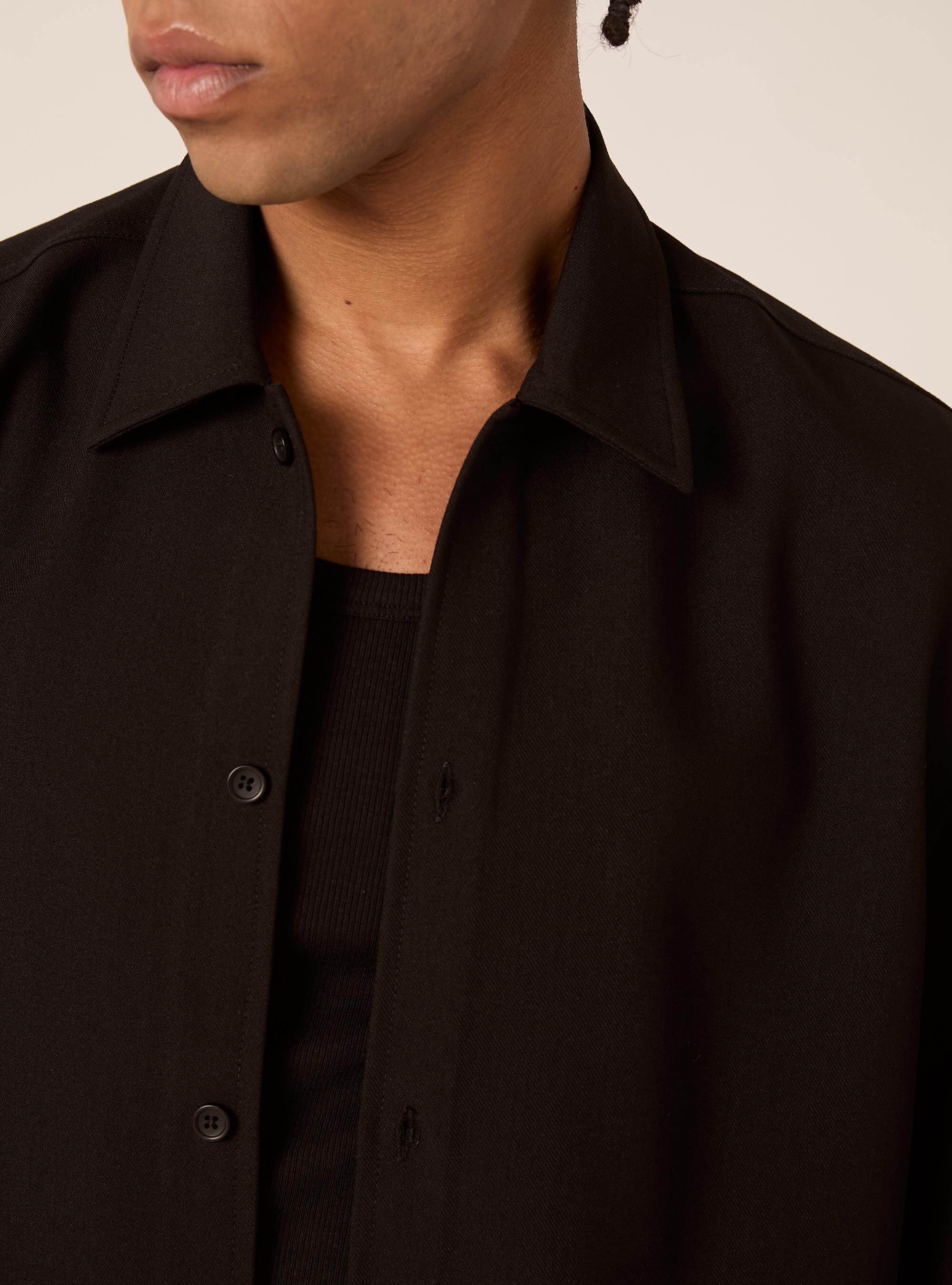 Chemise coupe boxy en twill, BK1 BLACK