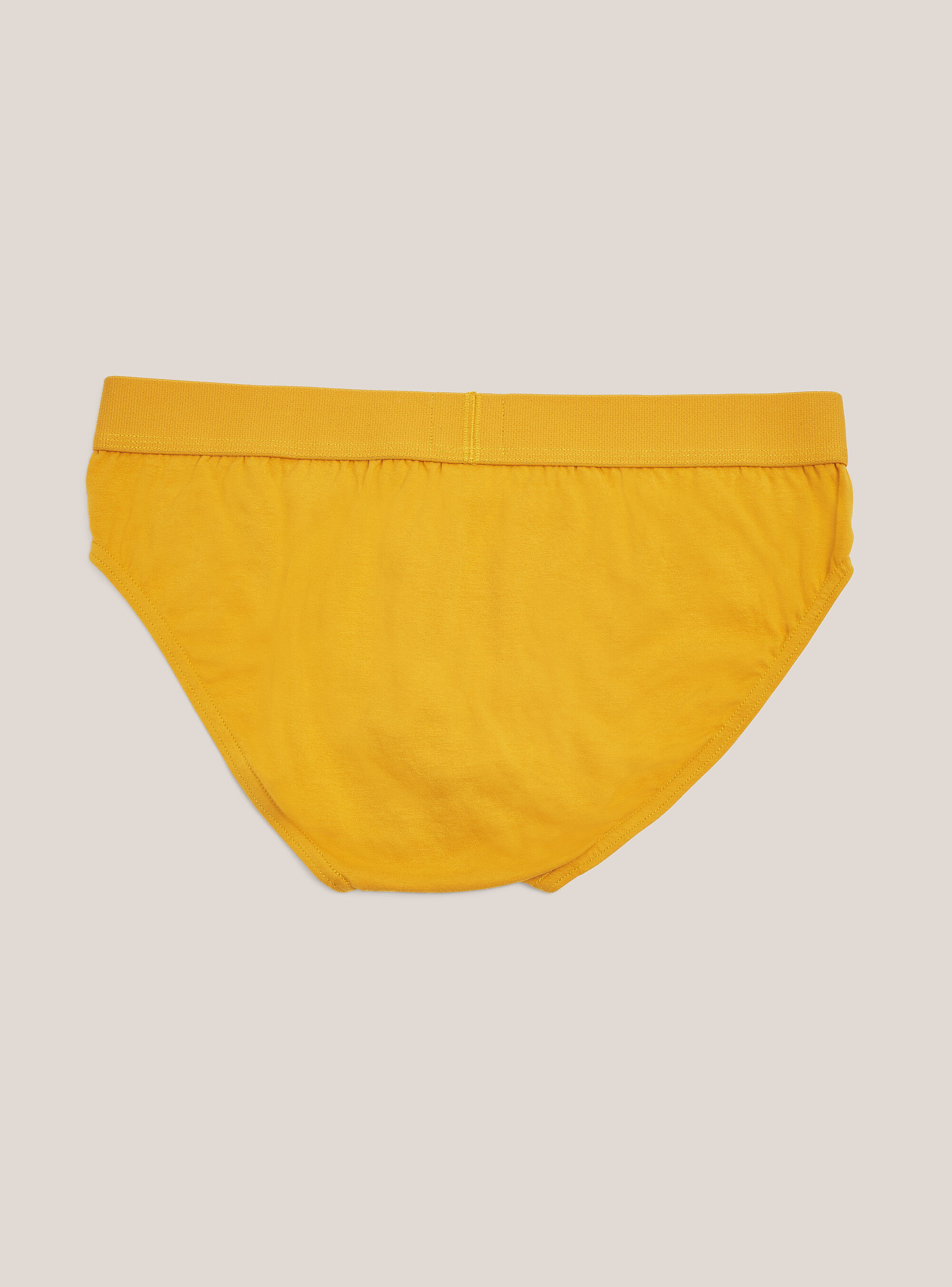 Slip en coton &eacute;lastique avec logo, C7751 SENAPE