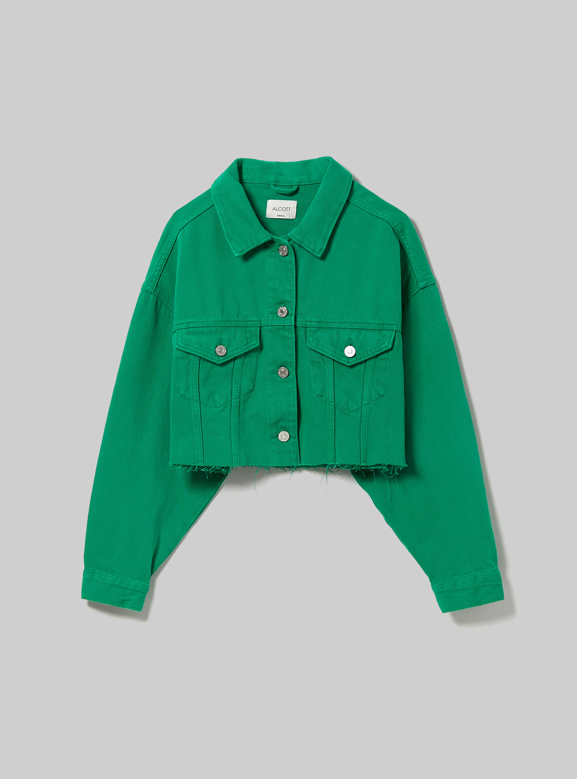 Giubbotto denim cropped new arrivals
