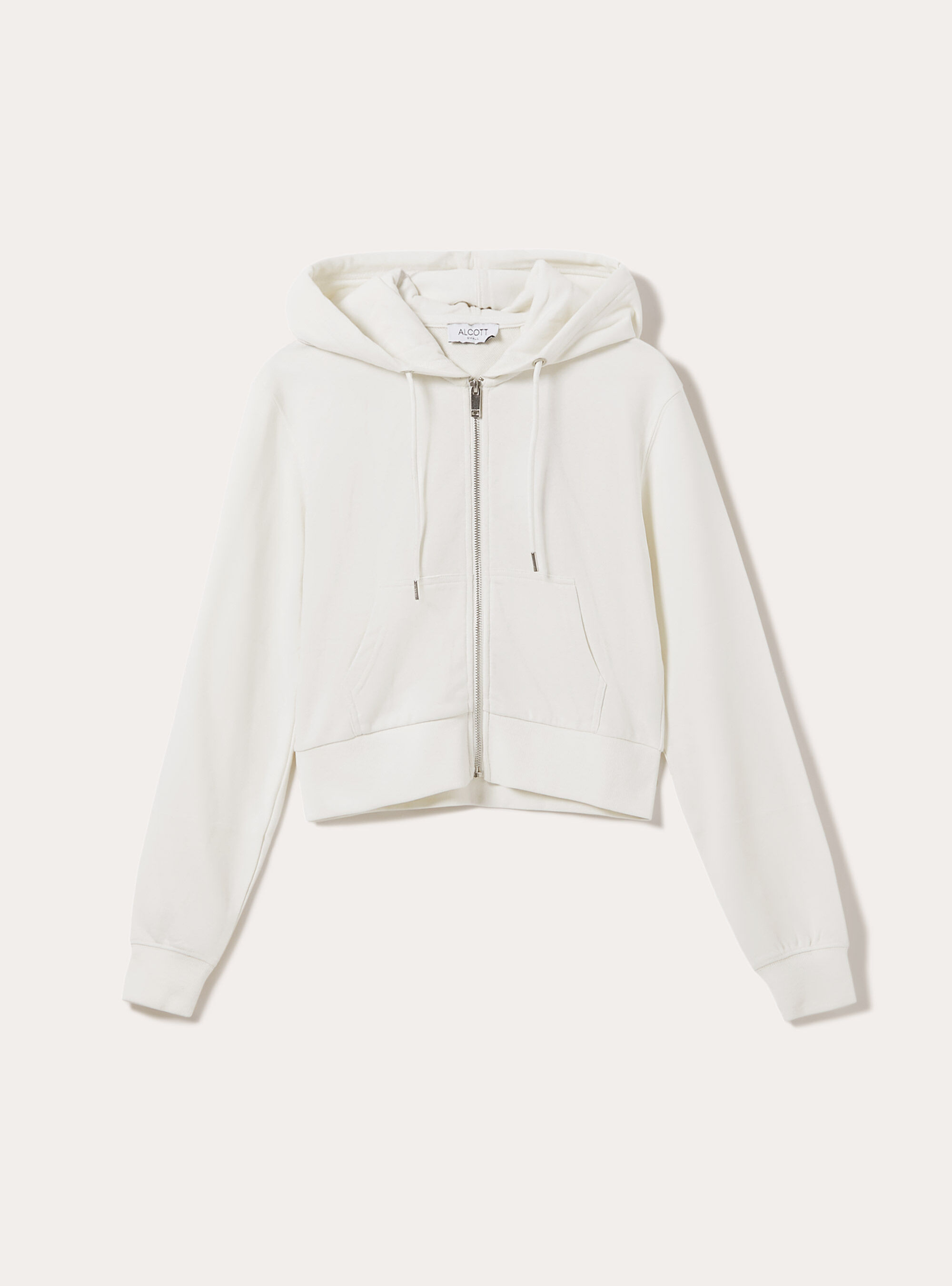 Cropped sweatshirt with zip and hood | Alcott | Women's