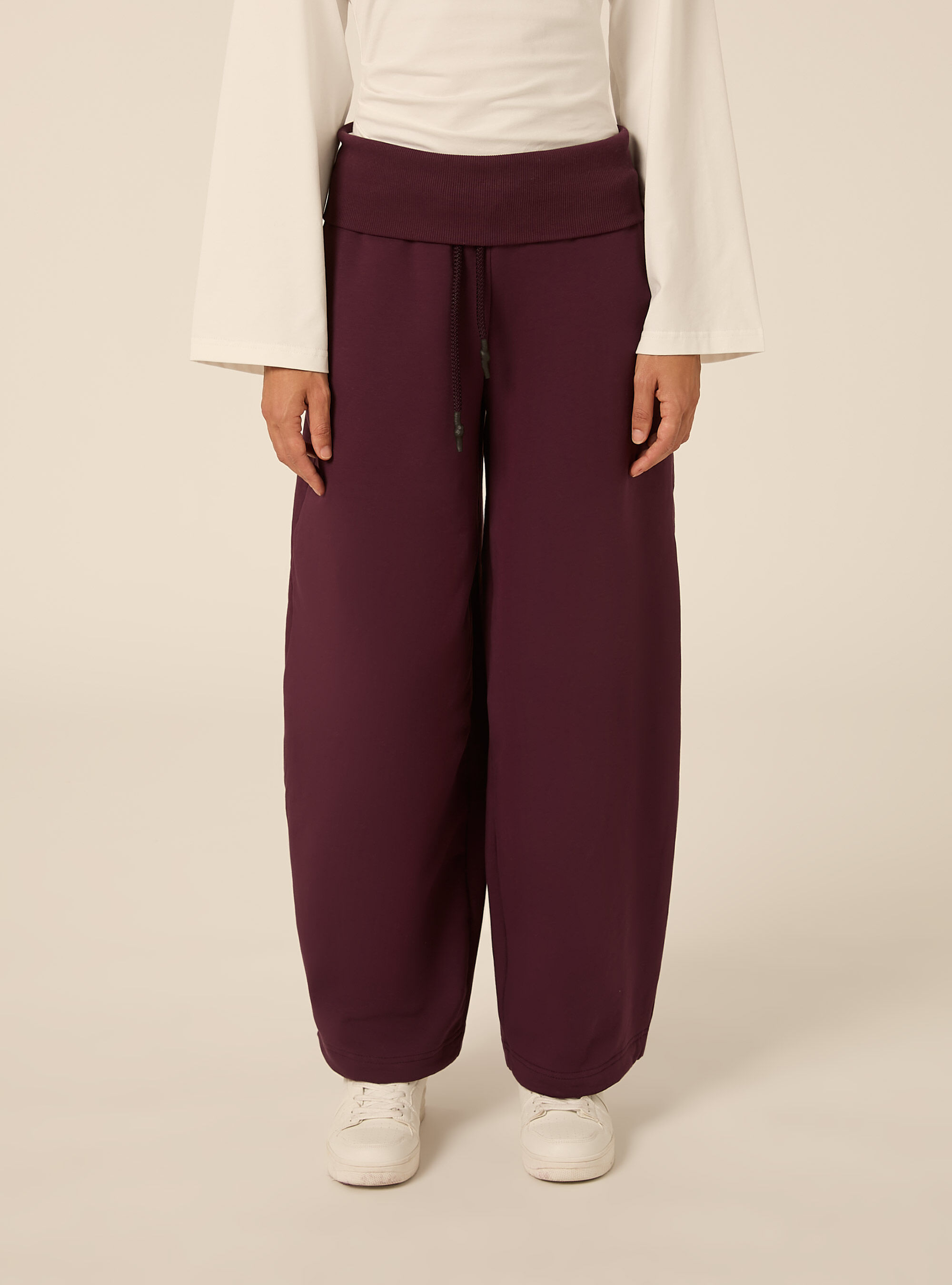 Pantaloni Jogger barrel fit con fascia risvoltata