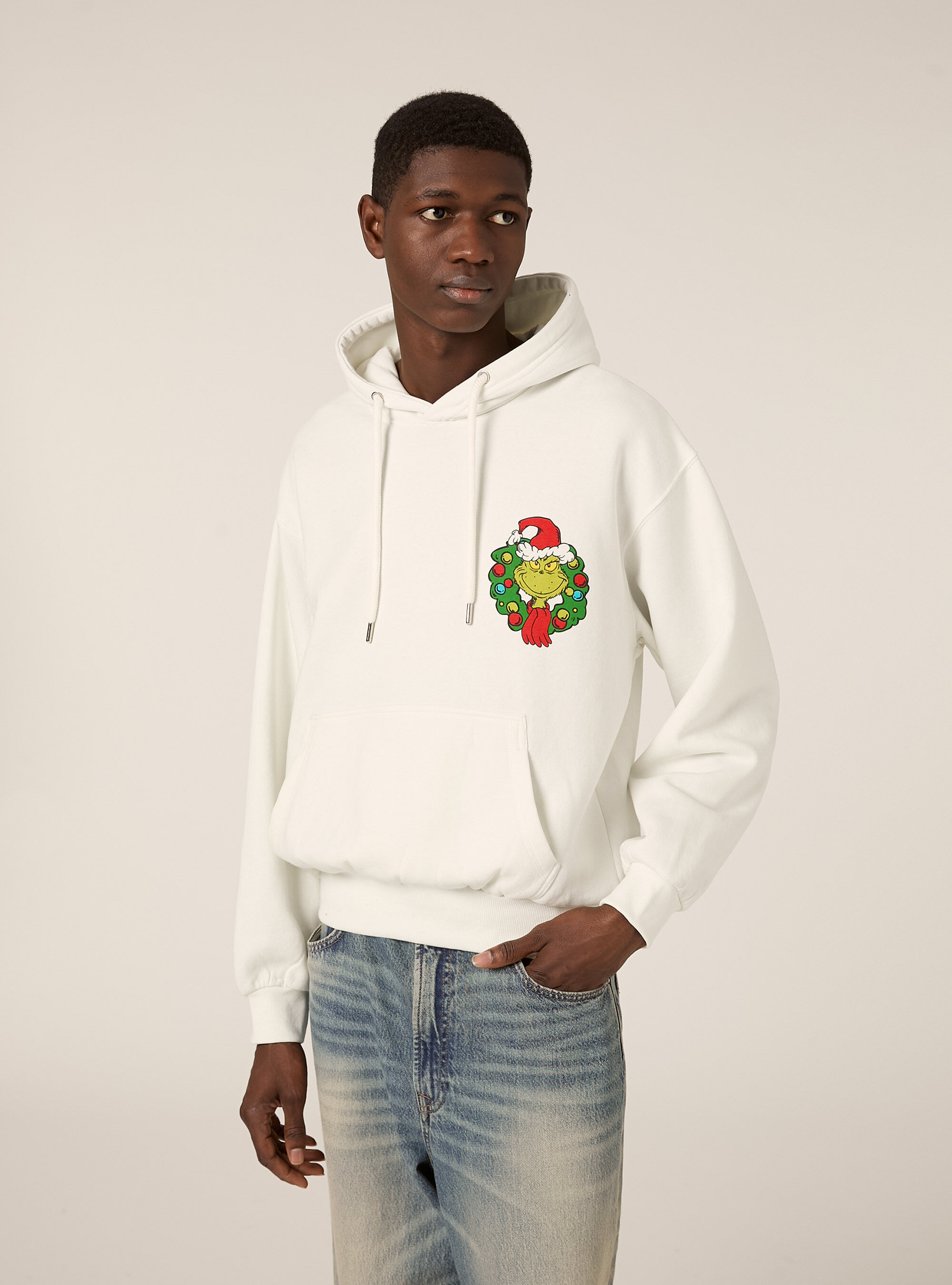 Felpa con cappuccio stampa grinch boxy fit