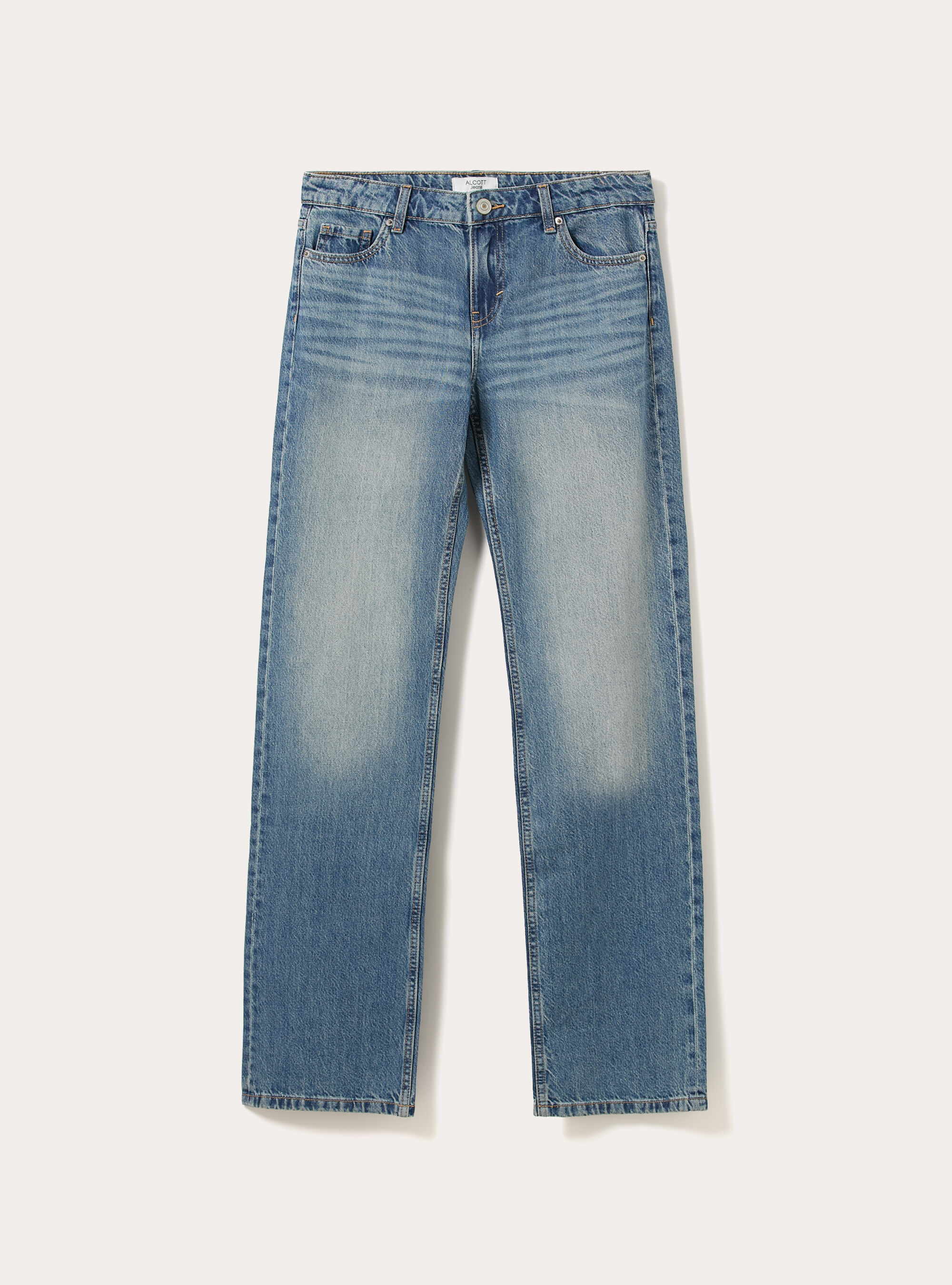 Low-waist straight-fit jeans, D003 MEDIUM BLUE