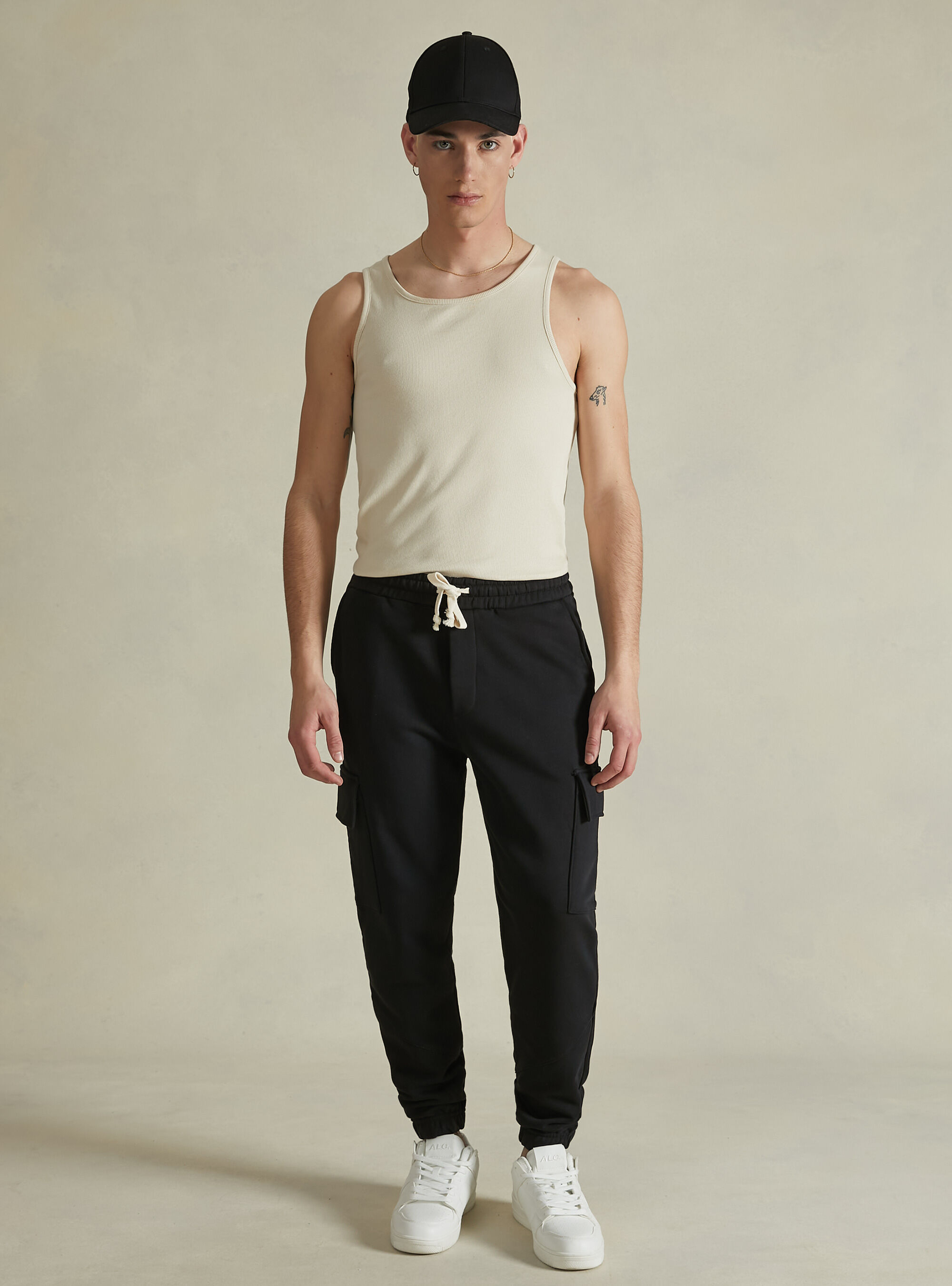 Jogginghose aus Baumwolle mit Taschen, BK1 BLACK