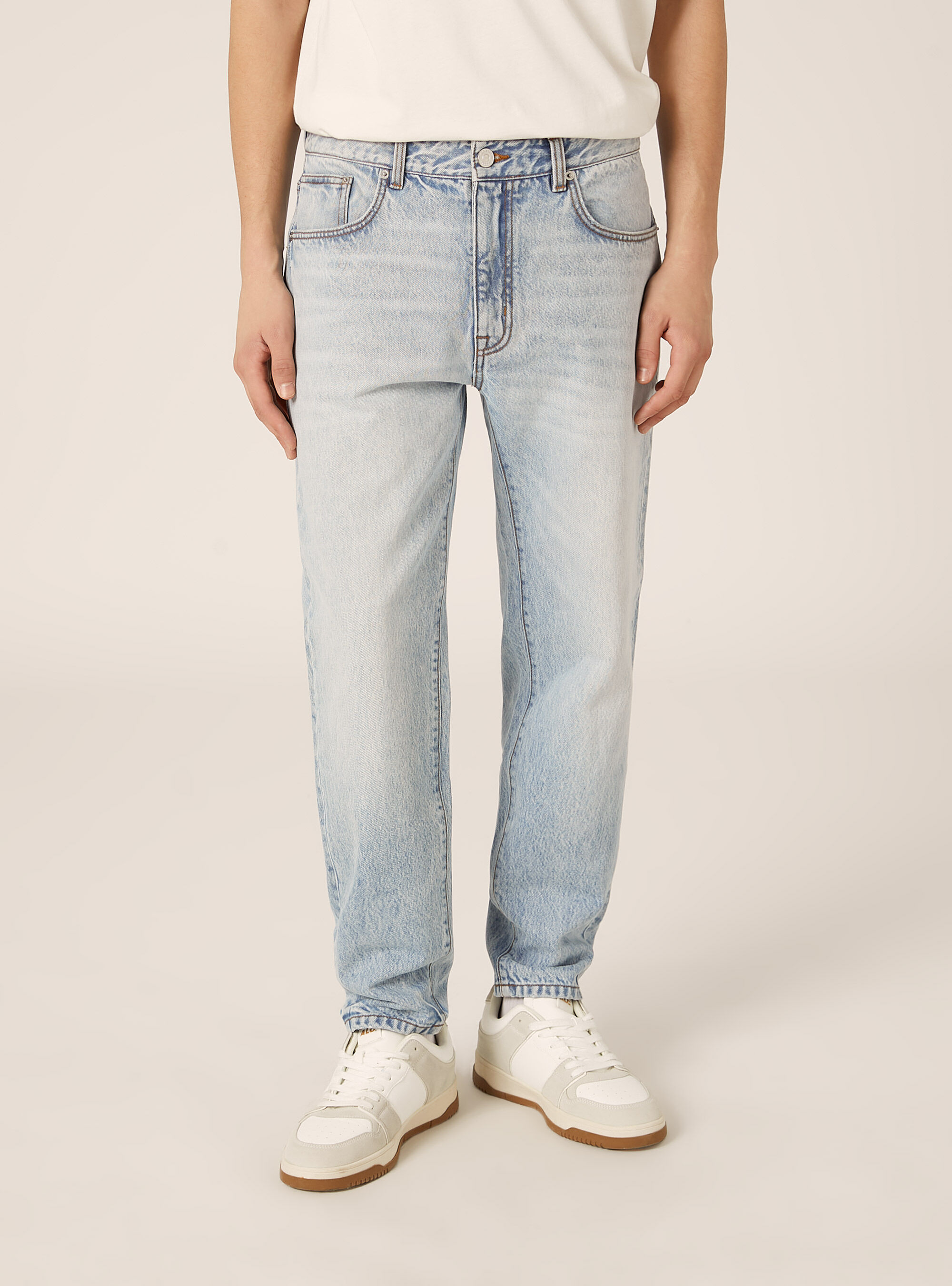 Pantaloni in denim loose fit, D007 LIGHT AZURE