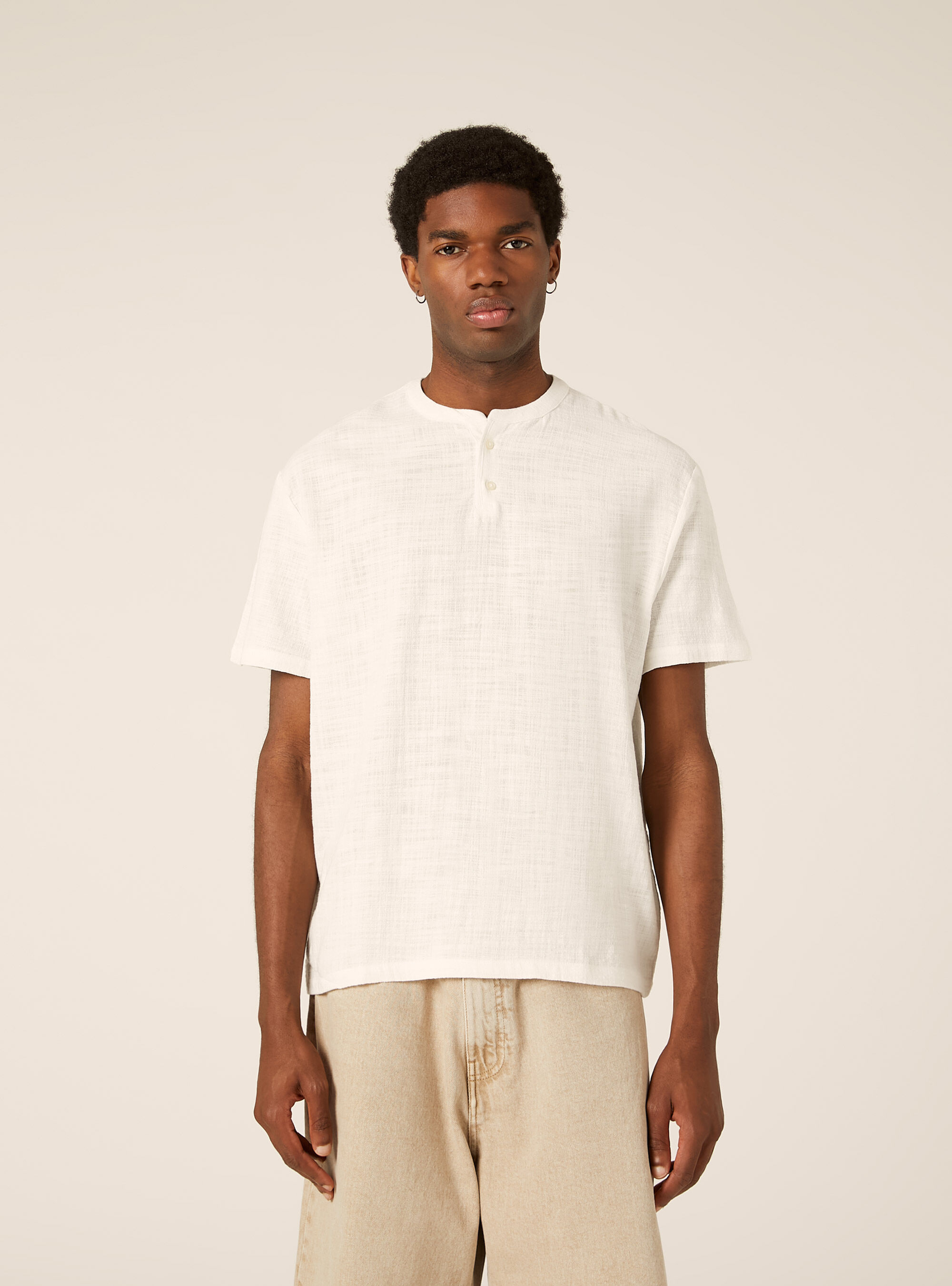 Camicia in cotone mezza placchetta
