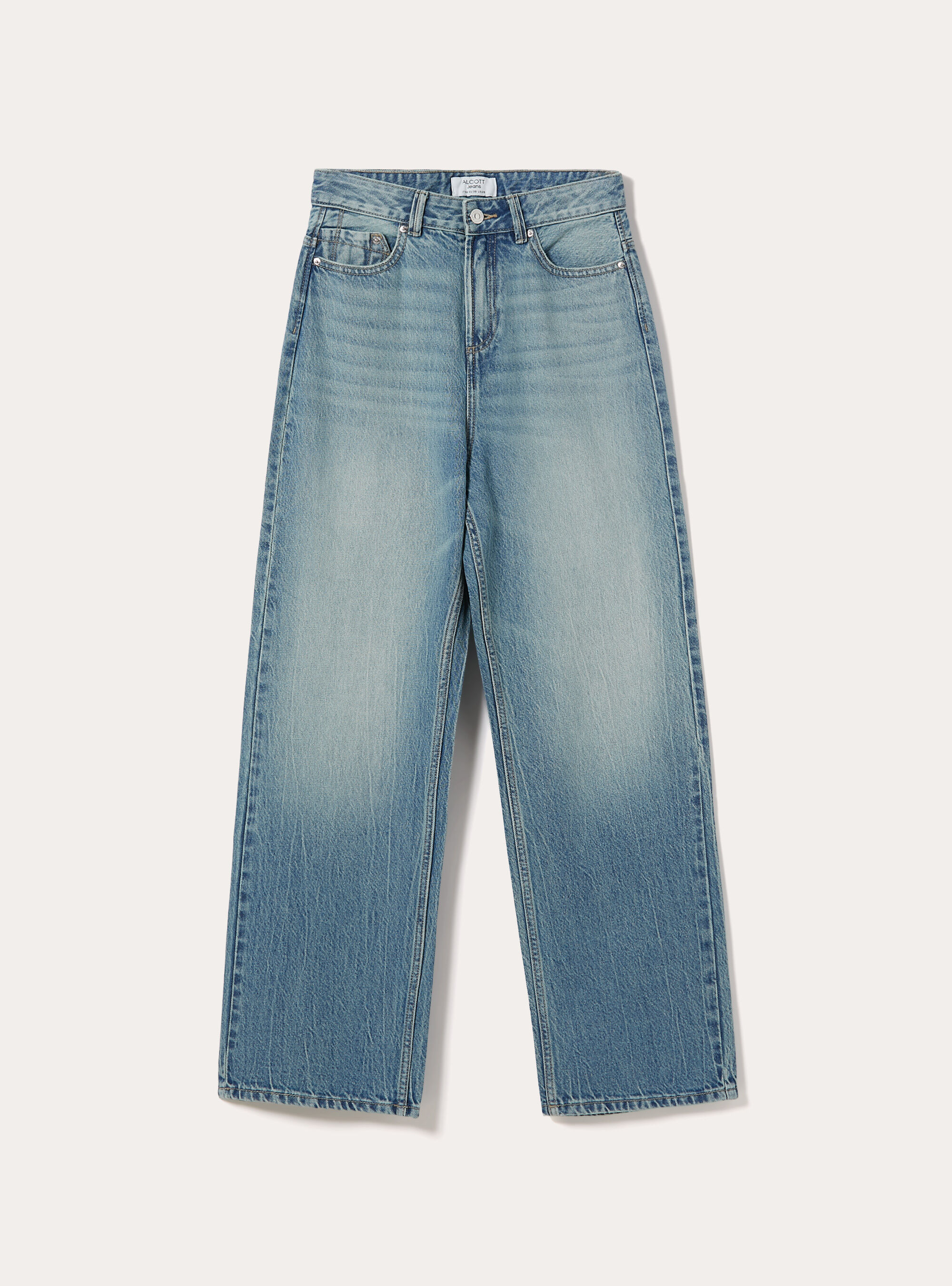 Jeans low wide, D006 AZURE