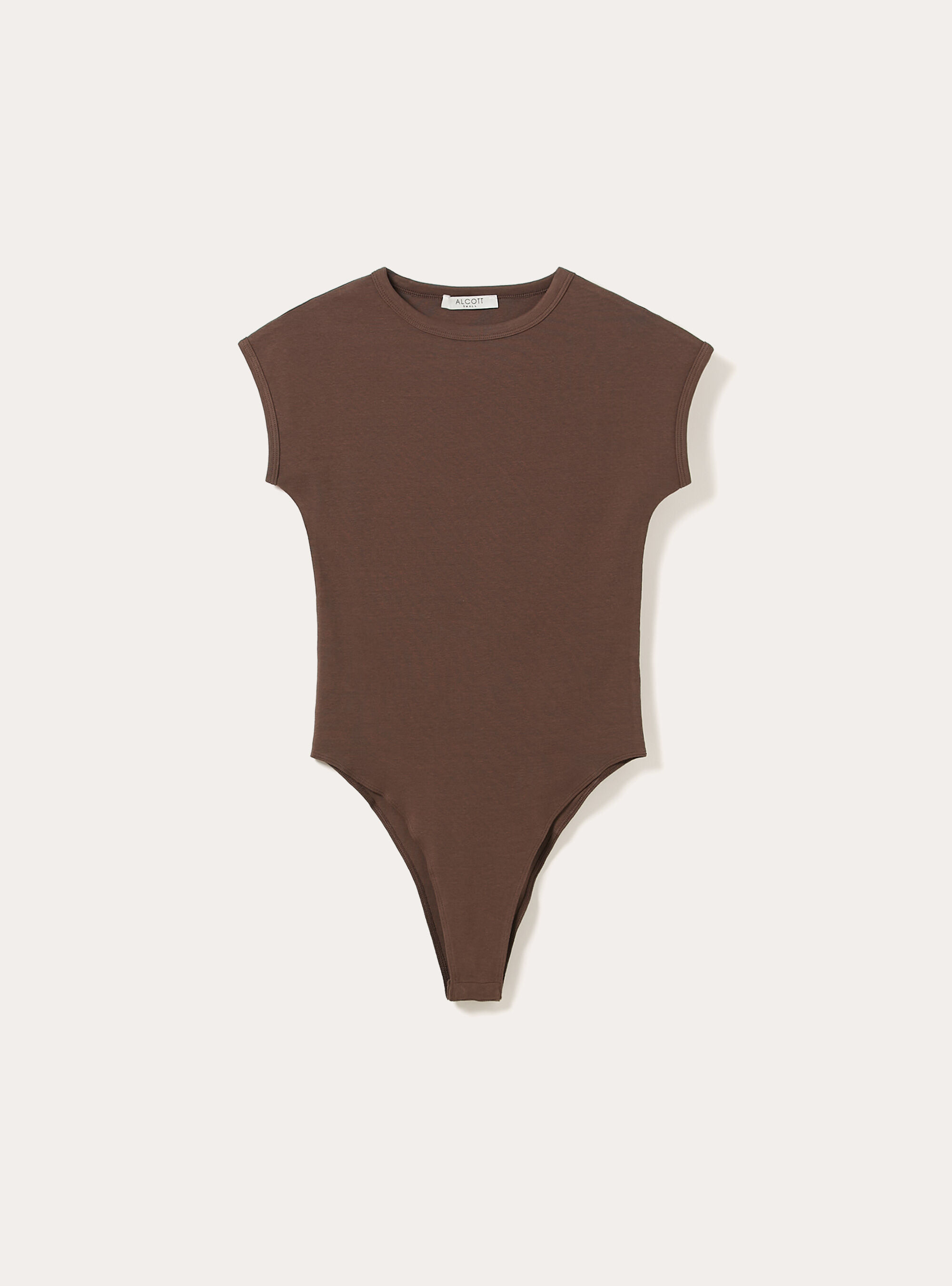 Body aus gerippter Stretch-Baumwolle, BR2 BROWN MEDIUM
