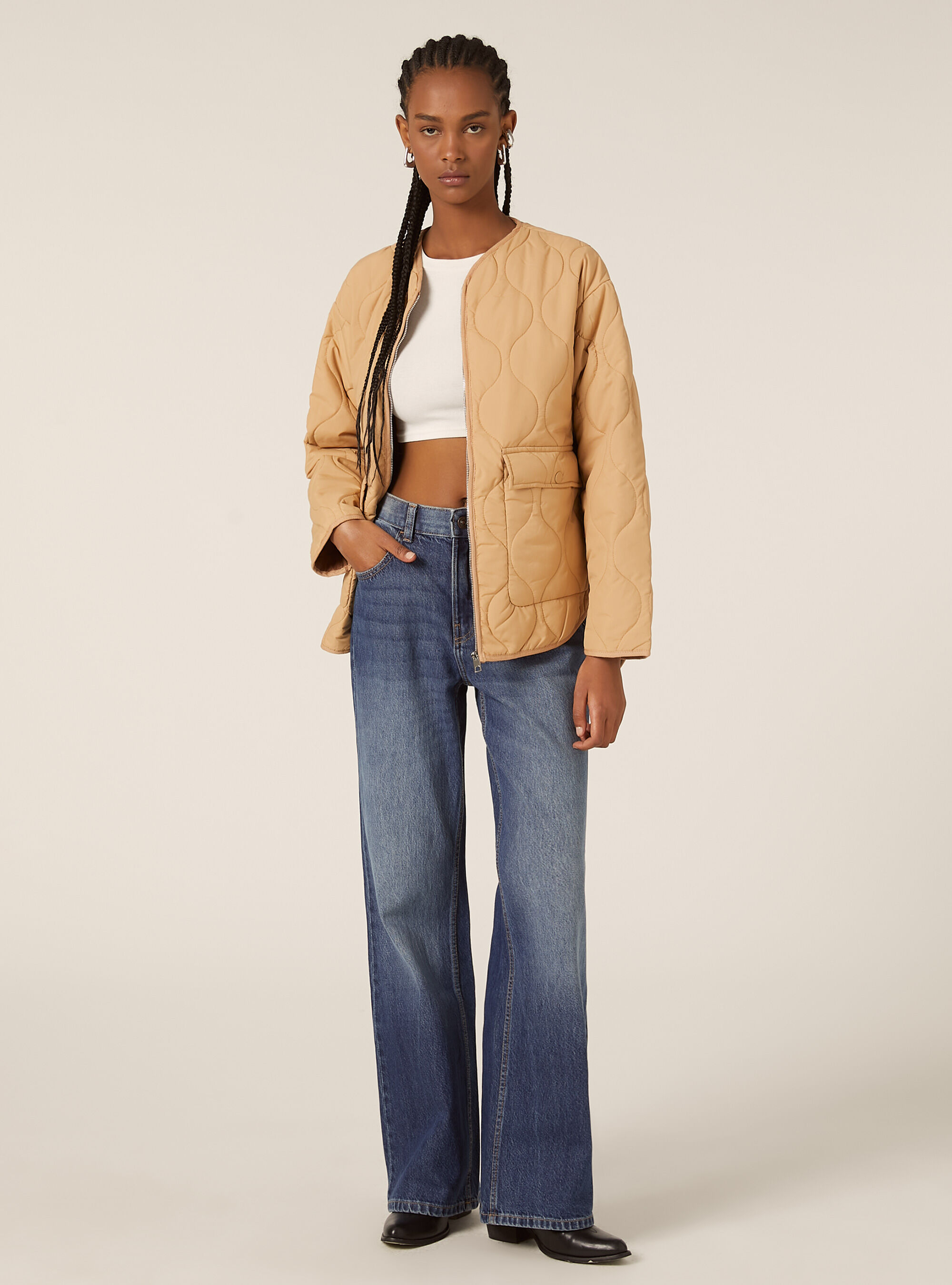 Quilted jacket with recycled padding