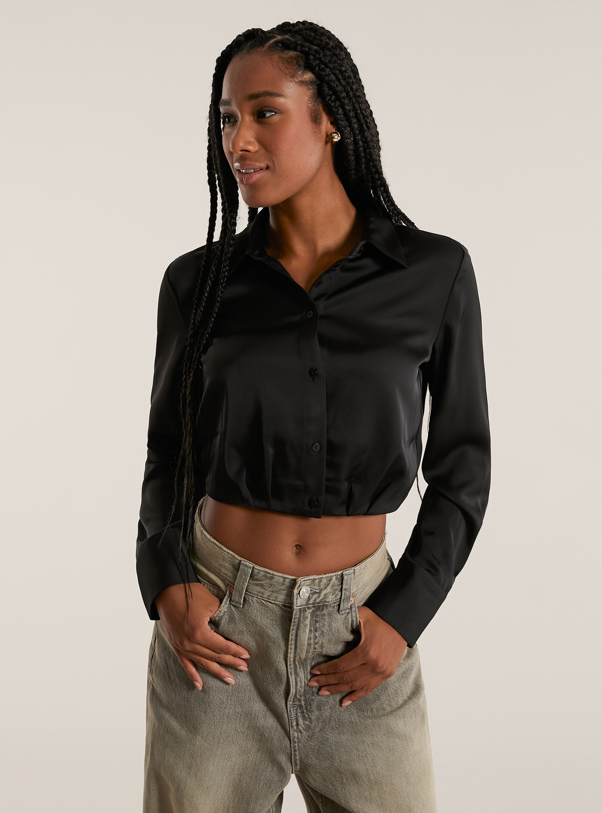 Camicia cropped in satin Alcott Camicie e Bluse Donna