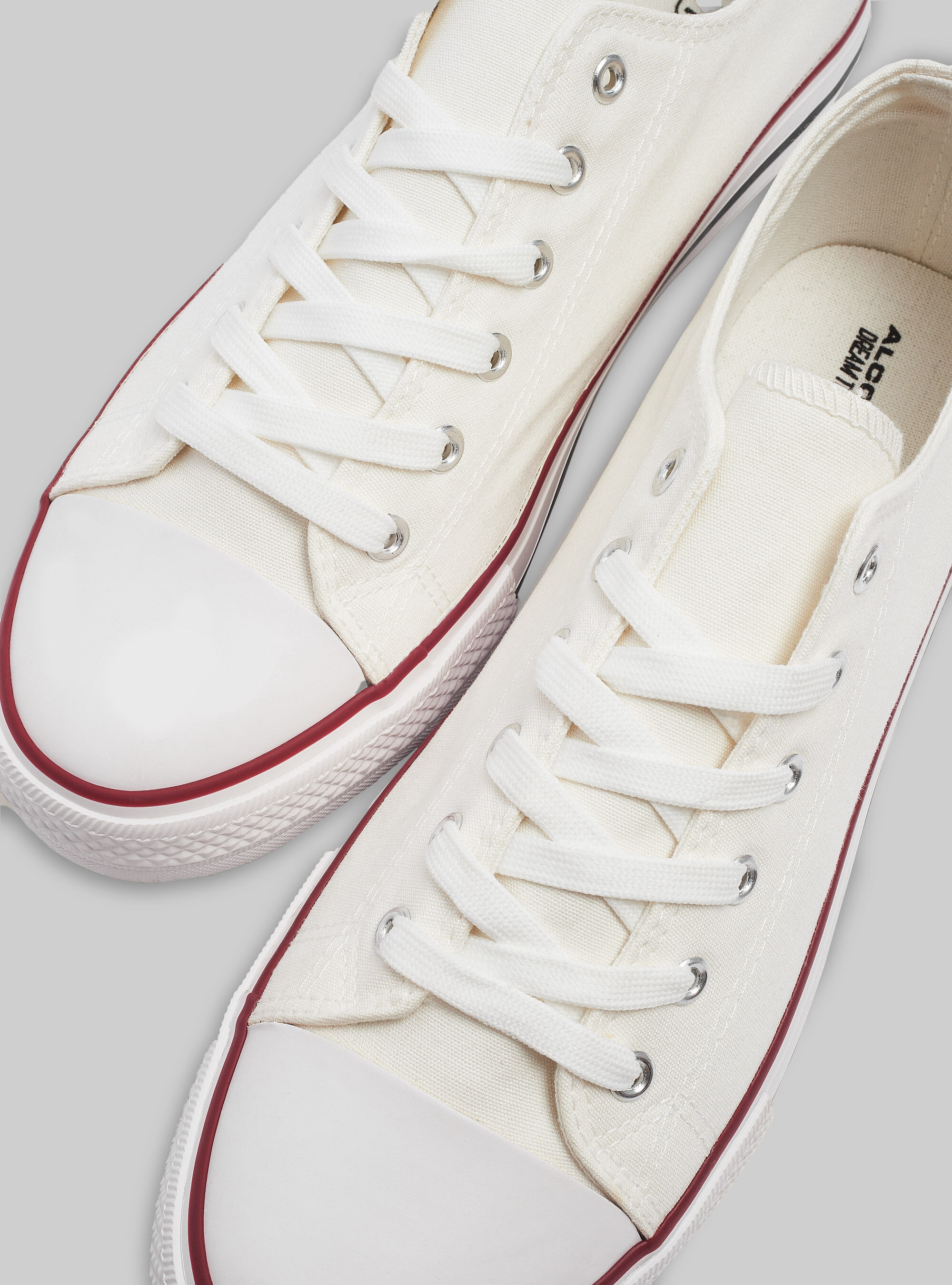 Sneakers bassa in tela, WHITE