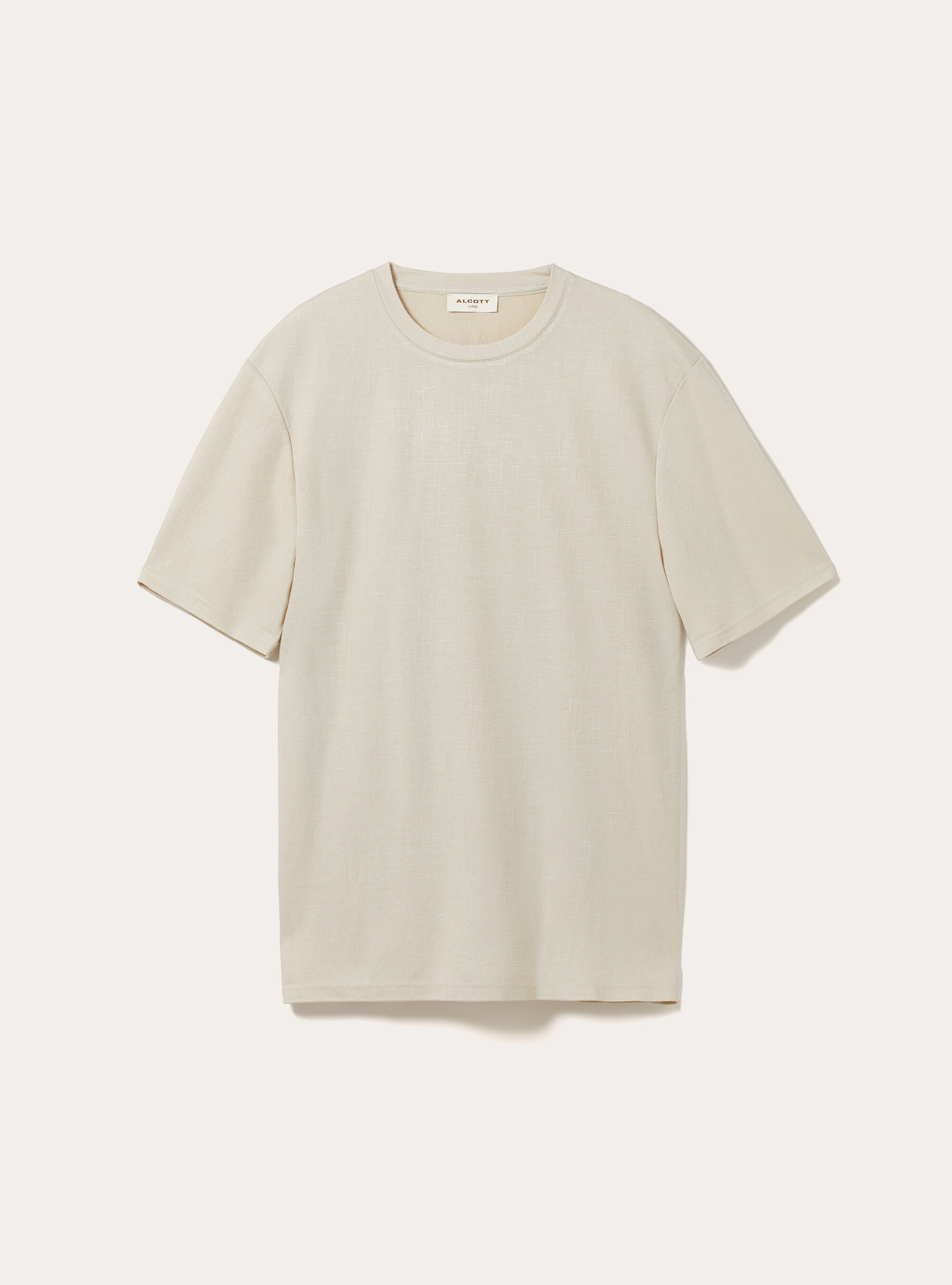 Boxy Fit Textured T-Shirt, BG2 BEIGE MEDIUM