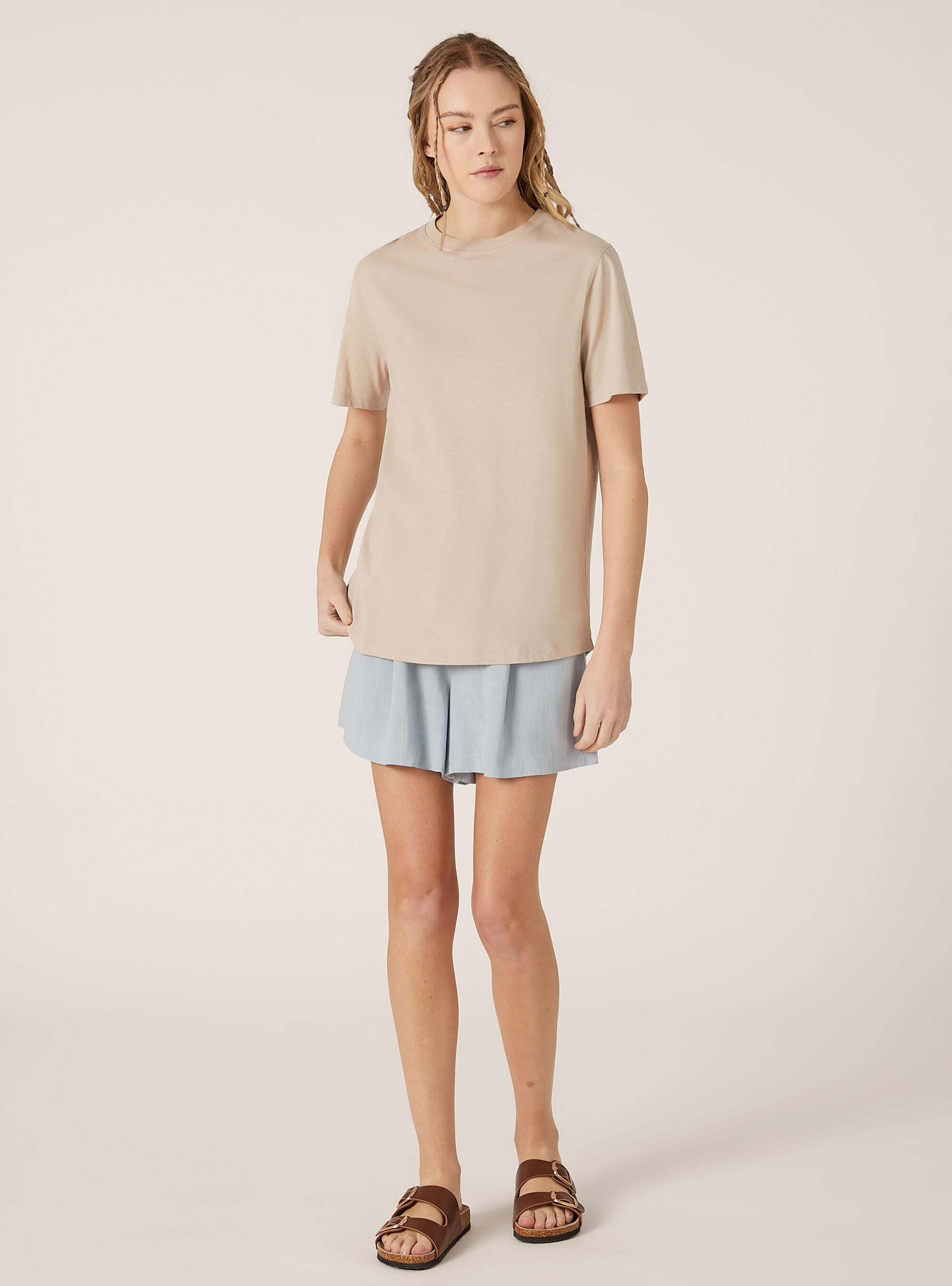 Crew-neck cotton T-shirt