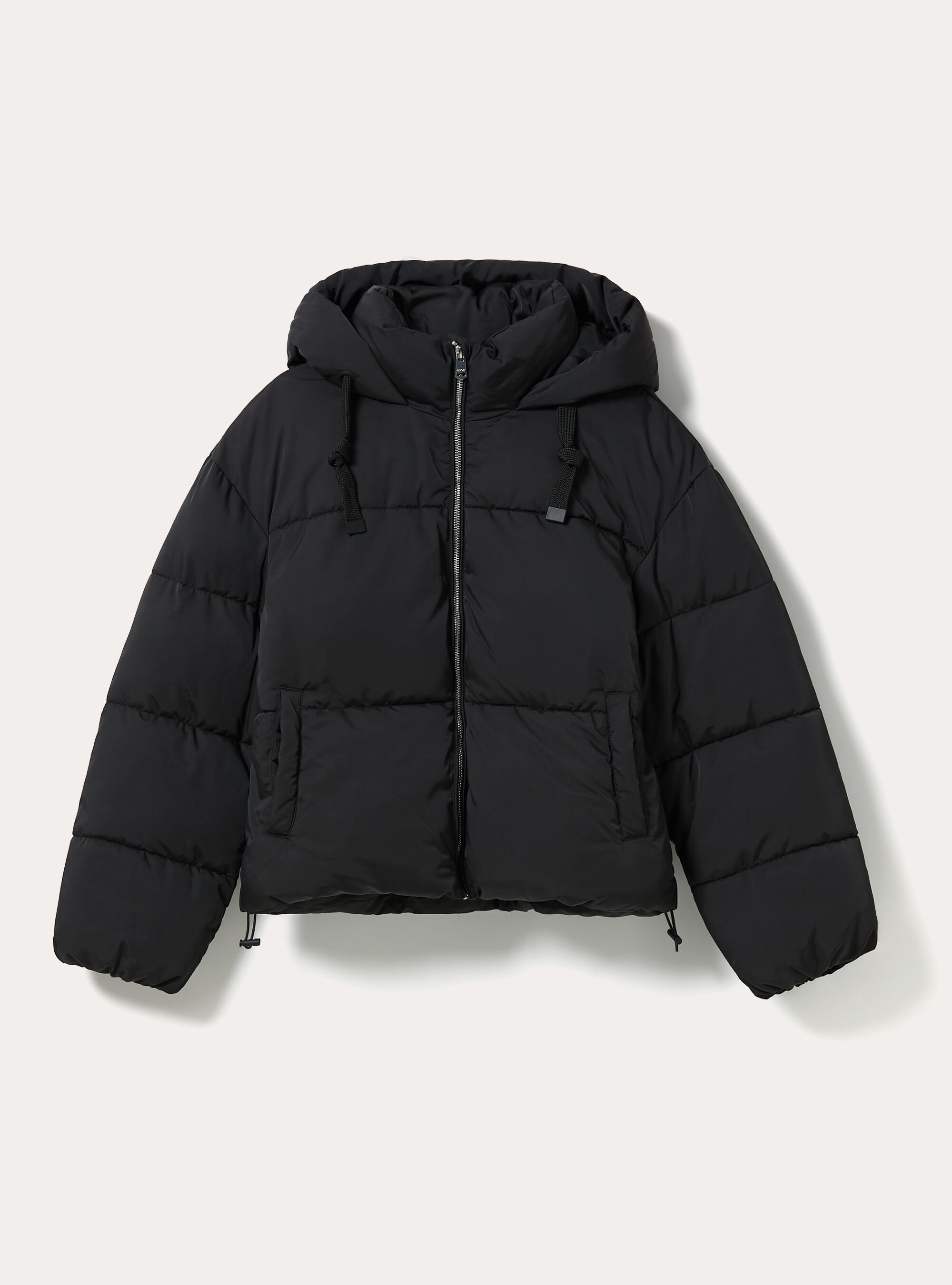 Wattierte Jacke mit Kapuze, BK1 BLACK