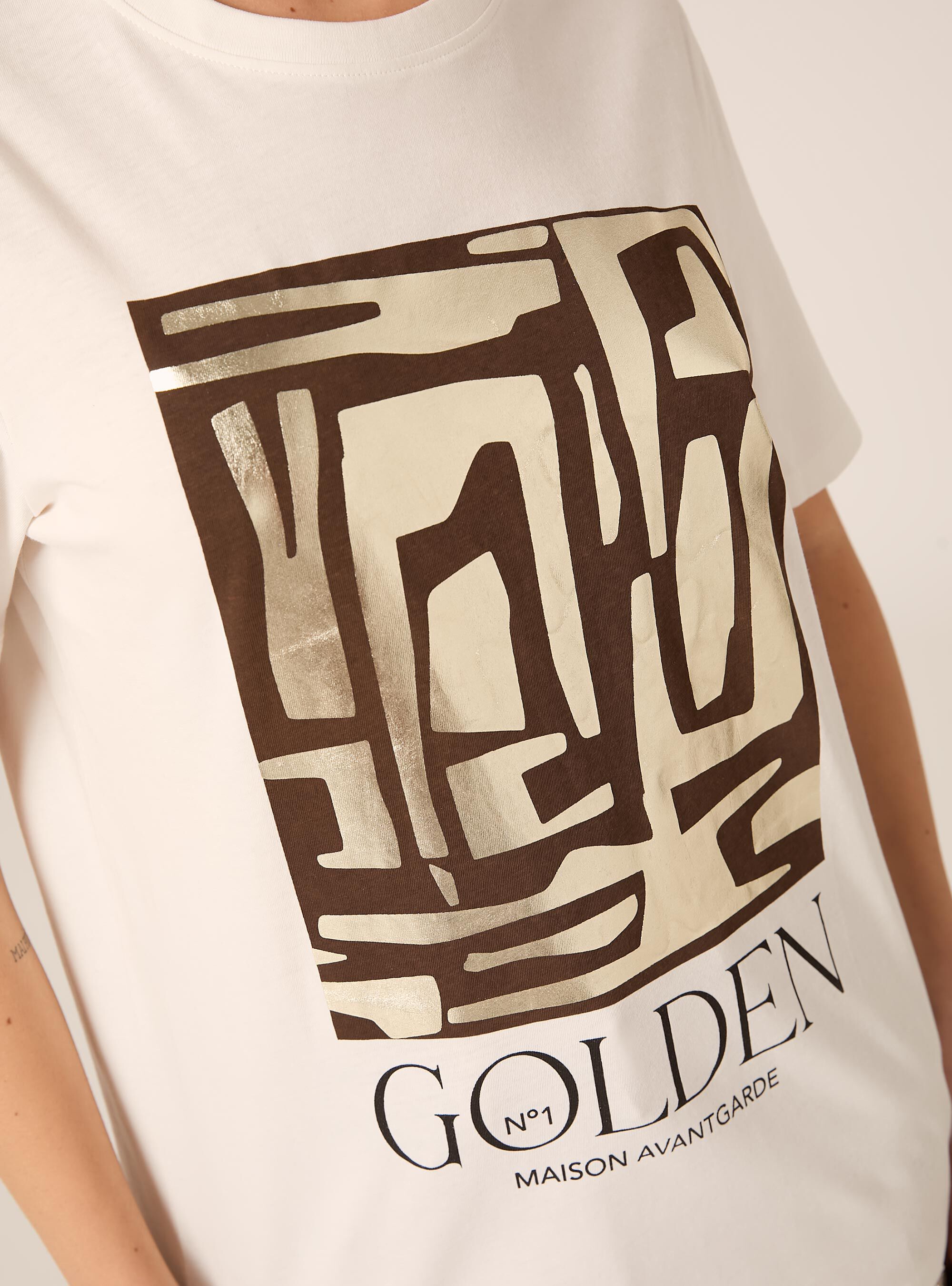 T-shirt avec imprim&eacute; lamin&eacute;, WH2 WHITE