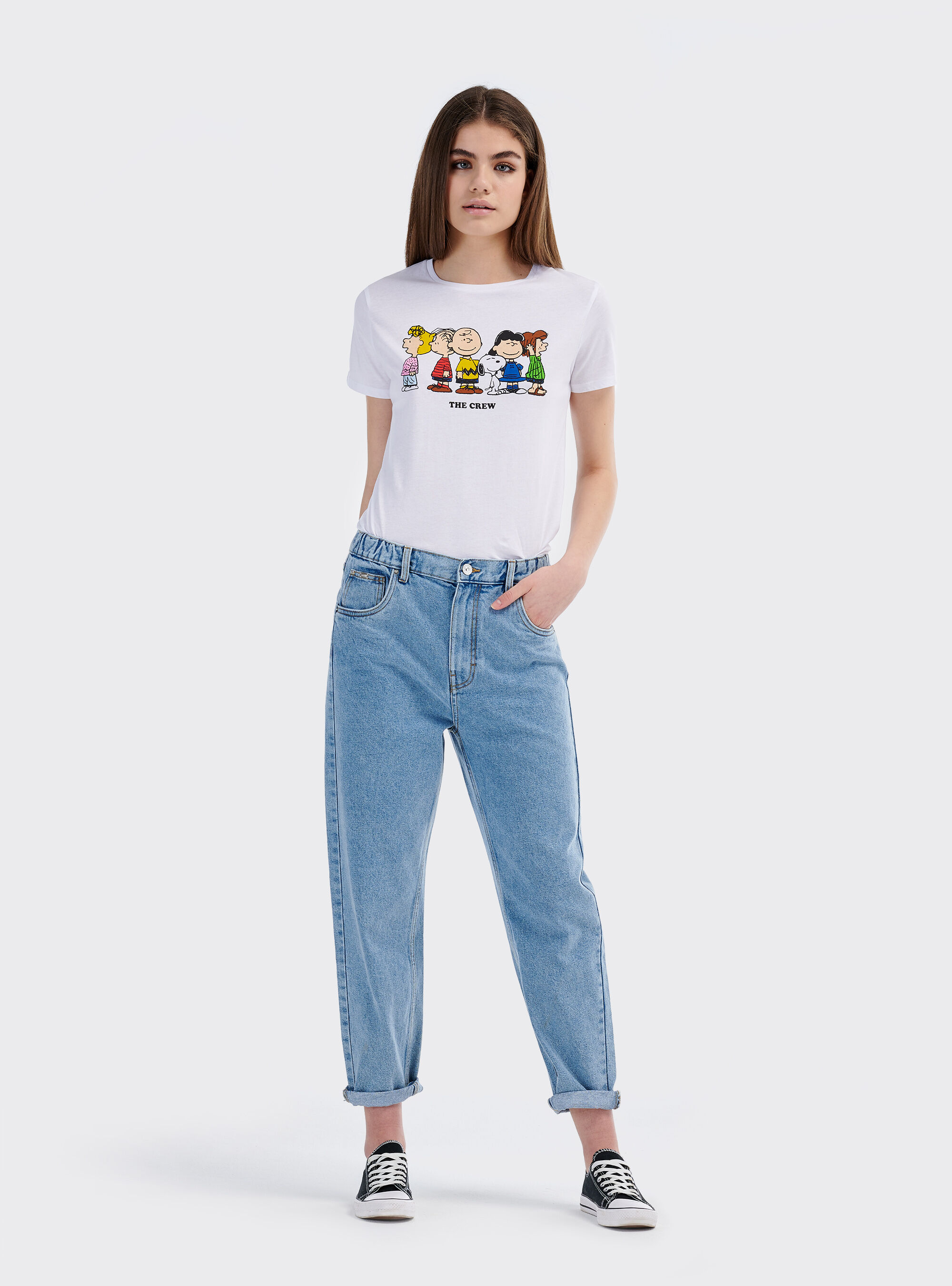 T-shirt with Peanuts print, WHITE