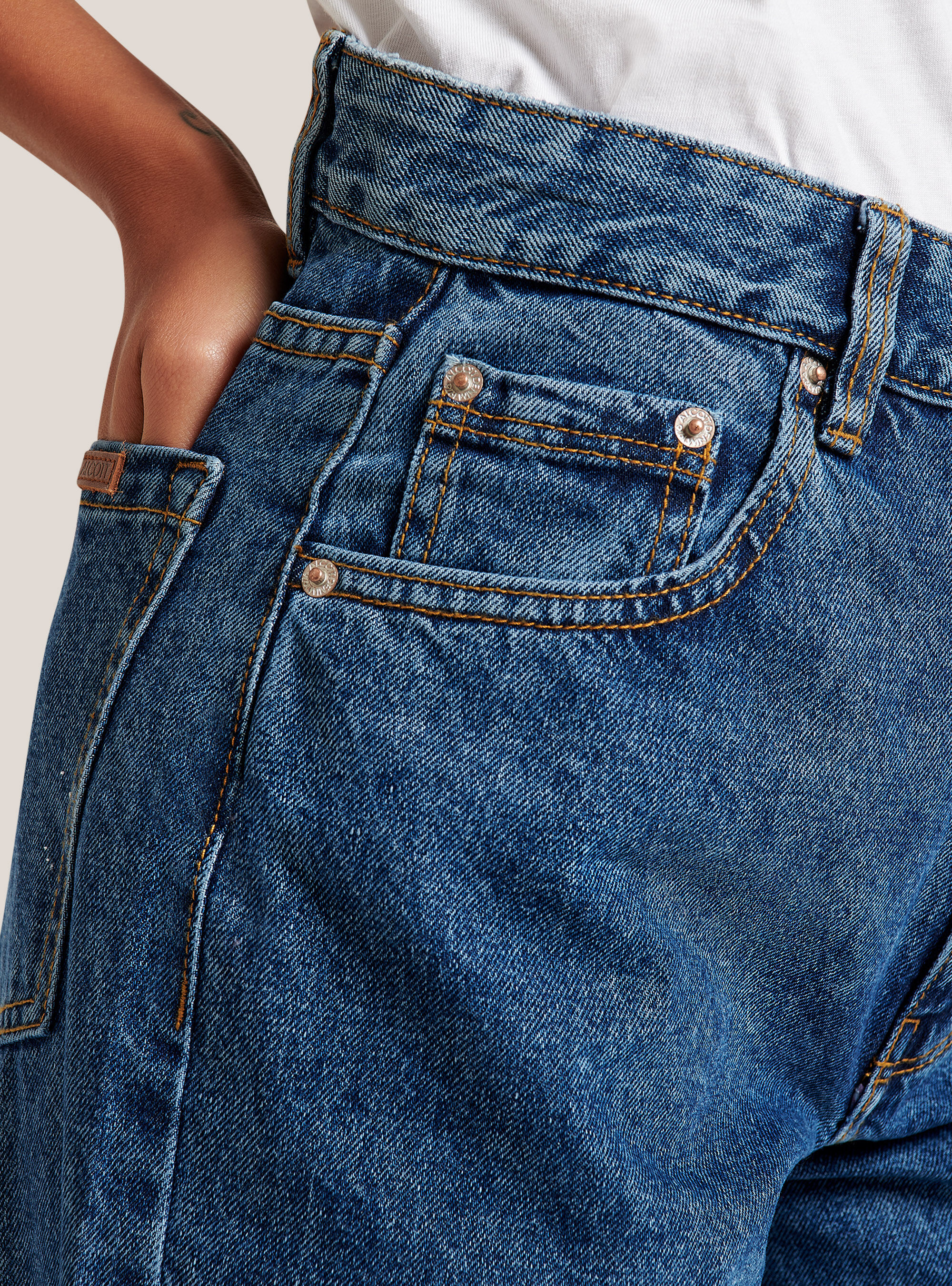 High-waisted wide leg jeans, AZURE