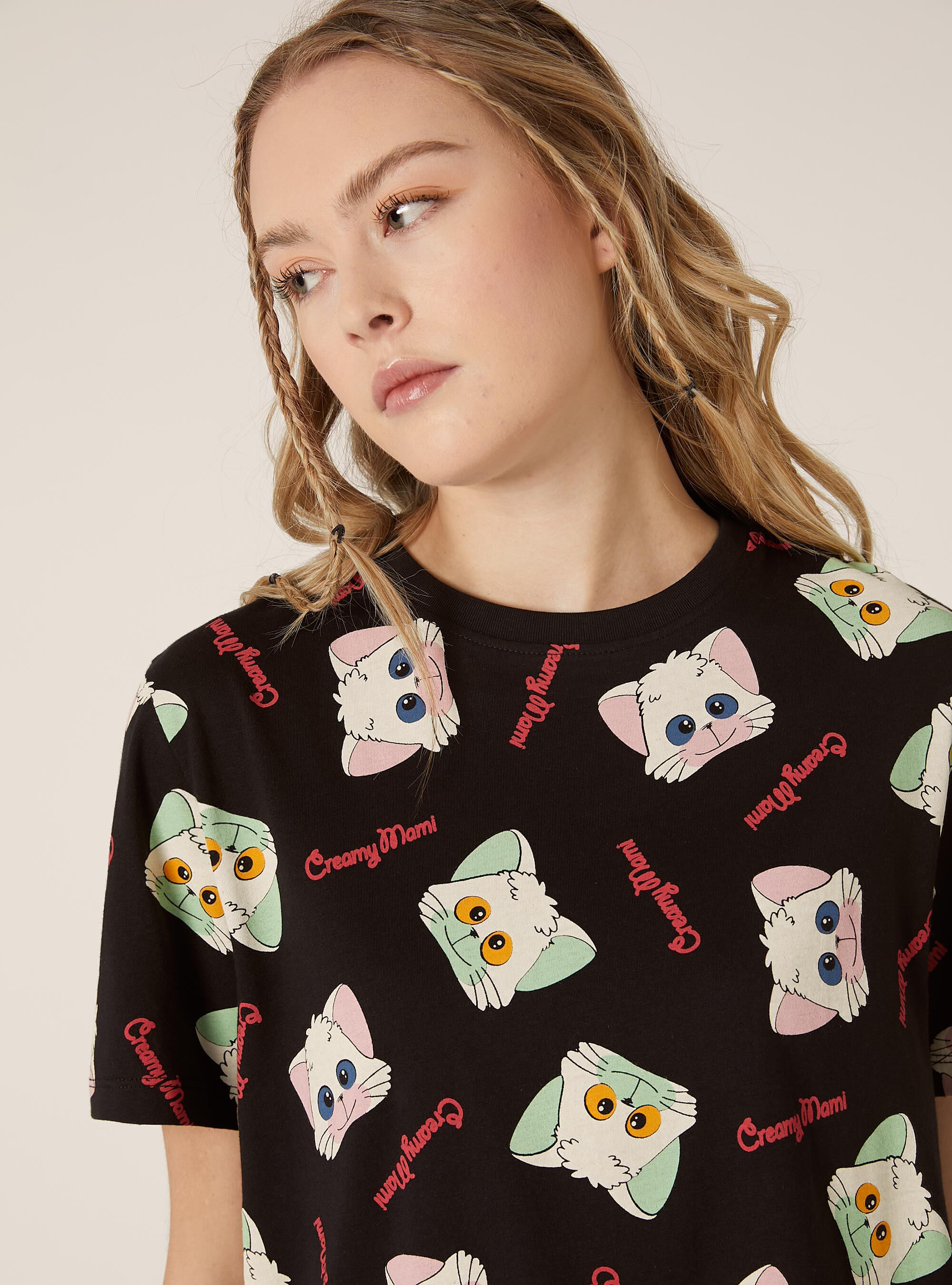 Camiseta con estampado Creamy / Alcott, BK1 BLACK