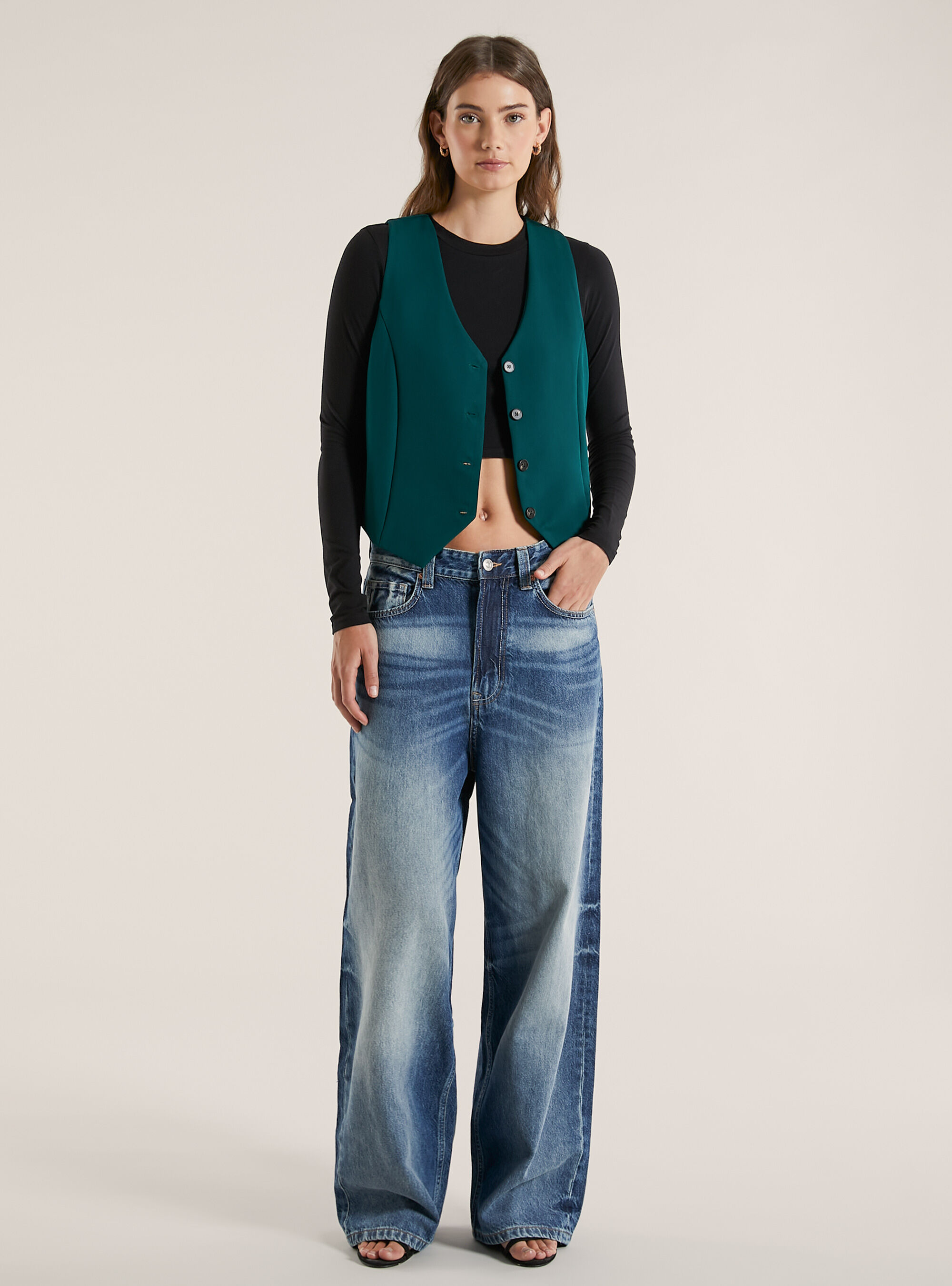 Tailored vest, GN1 GREEN DARK