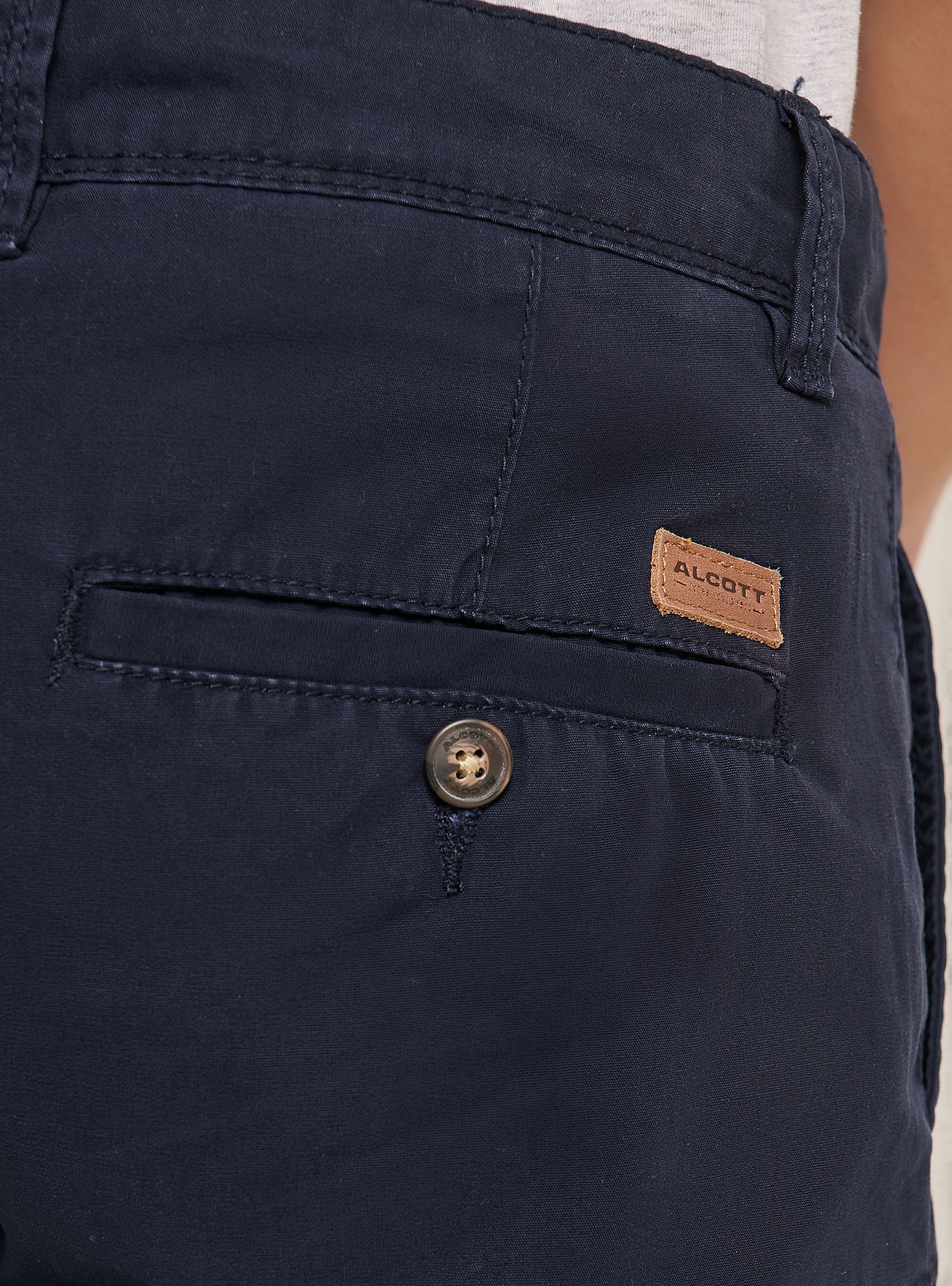 Bermuda en canvas skinny fit, C218 BLUE NAVY