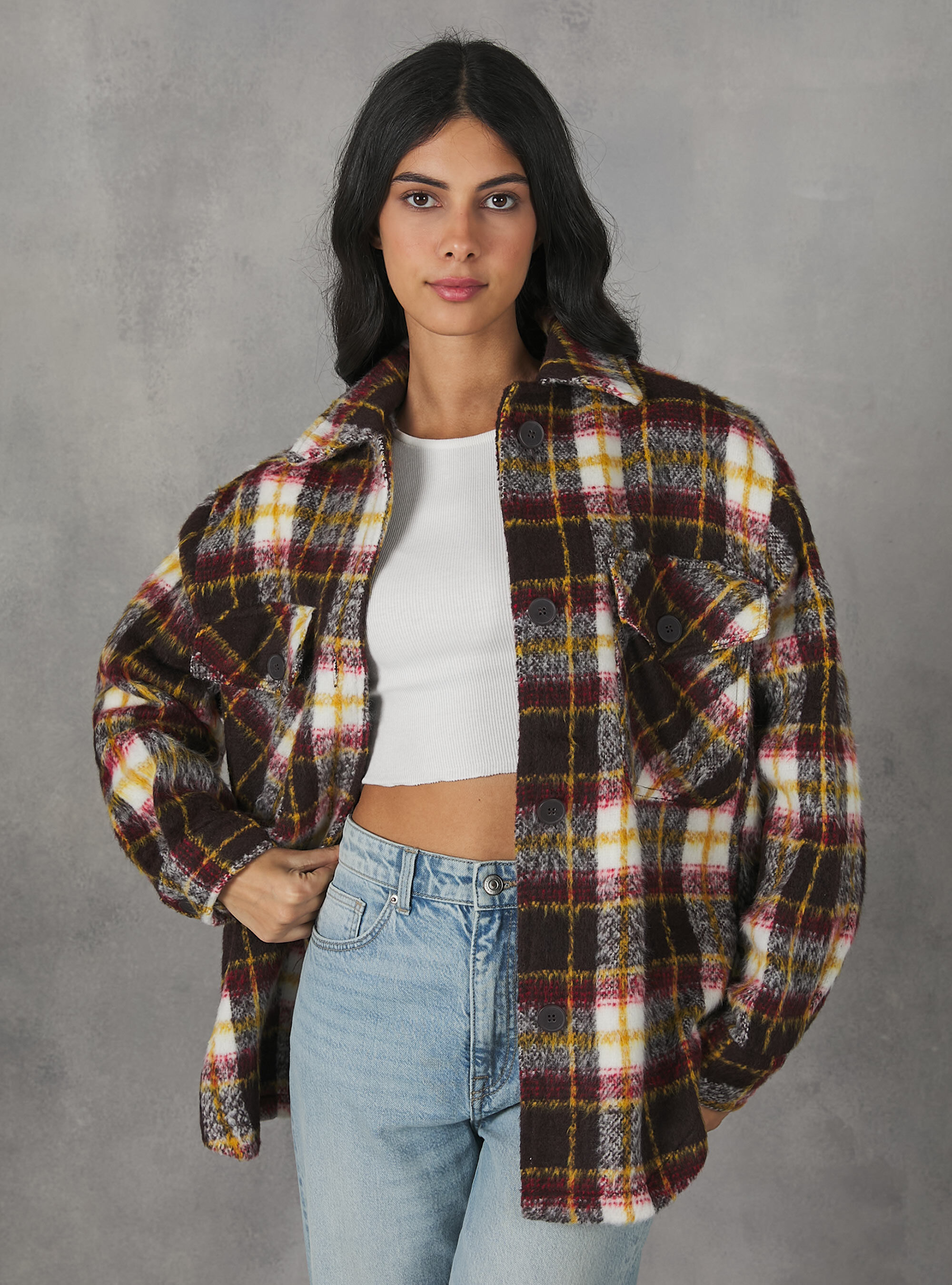 Camicia oversize a quadri