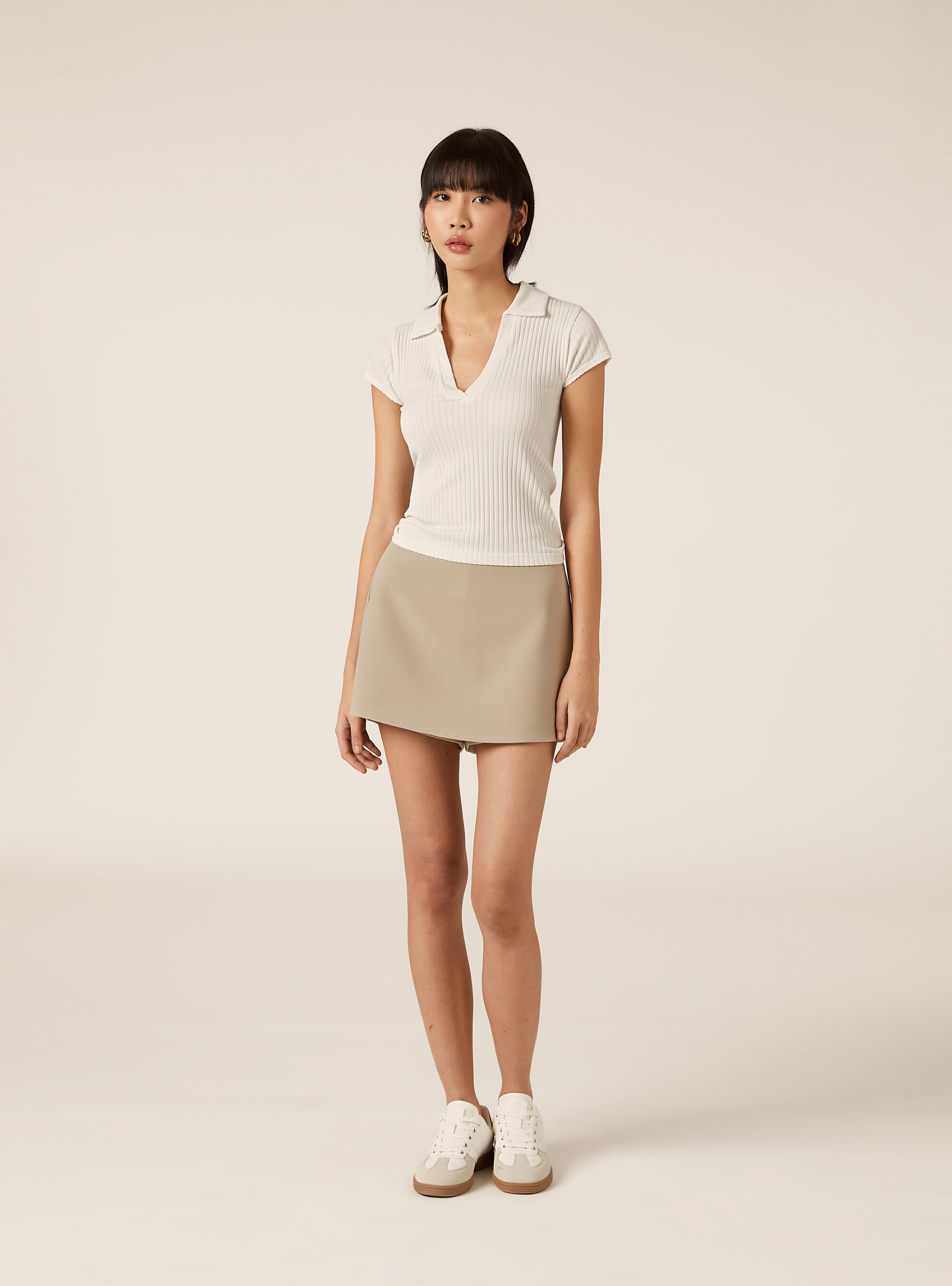 Skort basic a vita alta