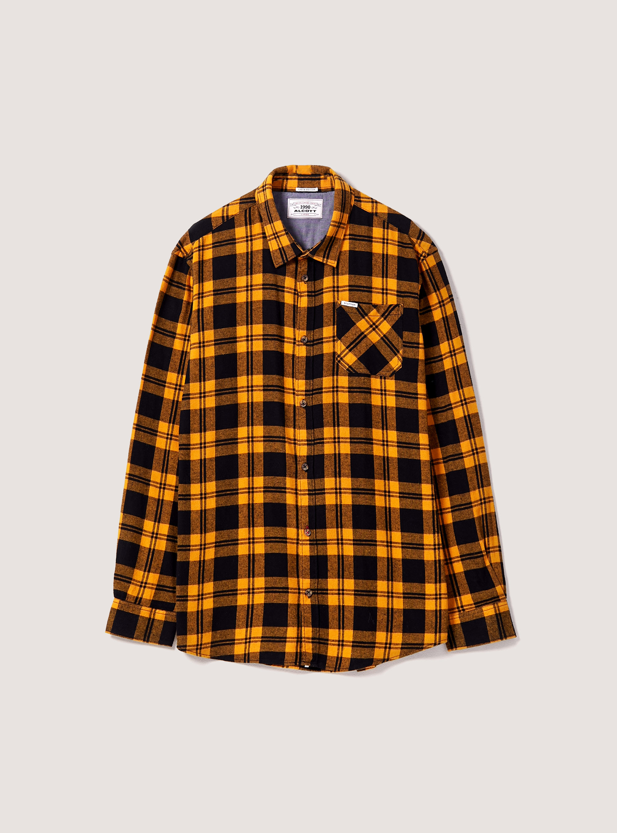Checked Flannel Shirt, SE2 SENAPE MEDIUM