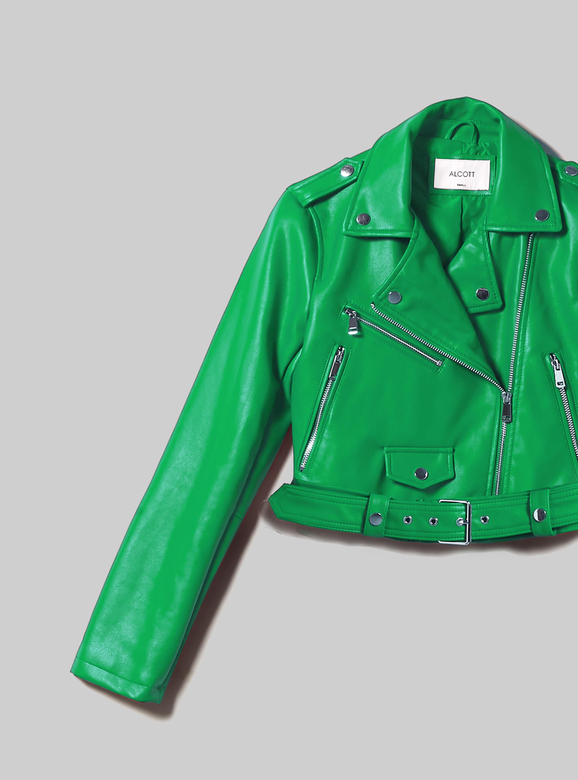 Acne green deals leather jacket
