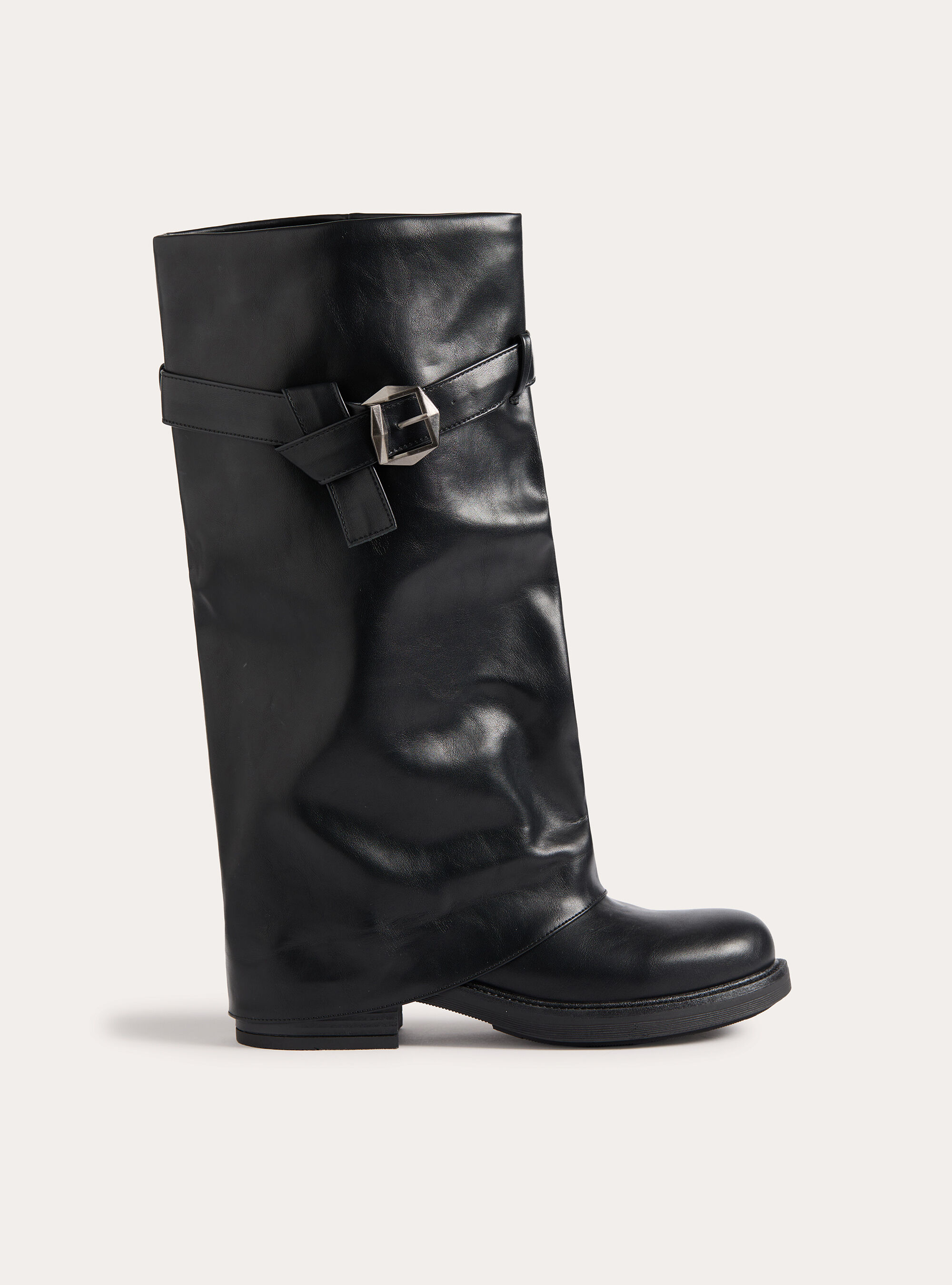 Biker boots with dropped leg, BK1 BLACK