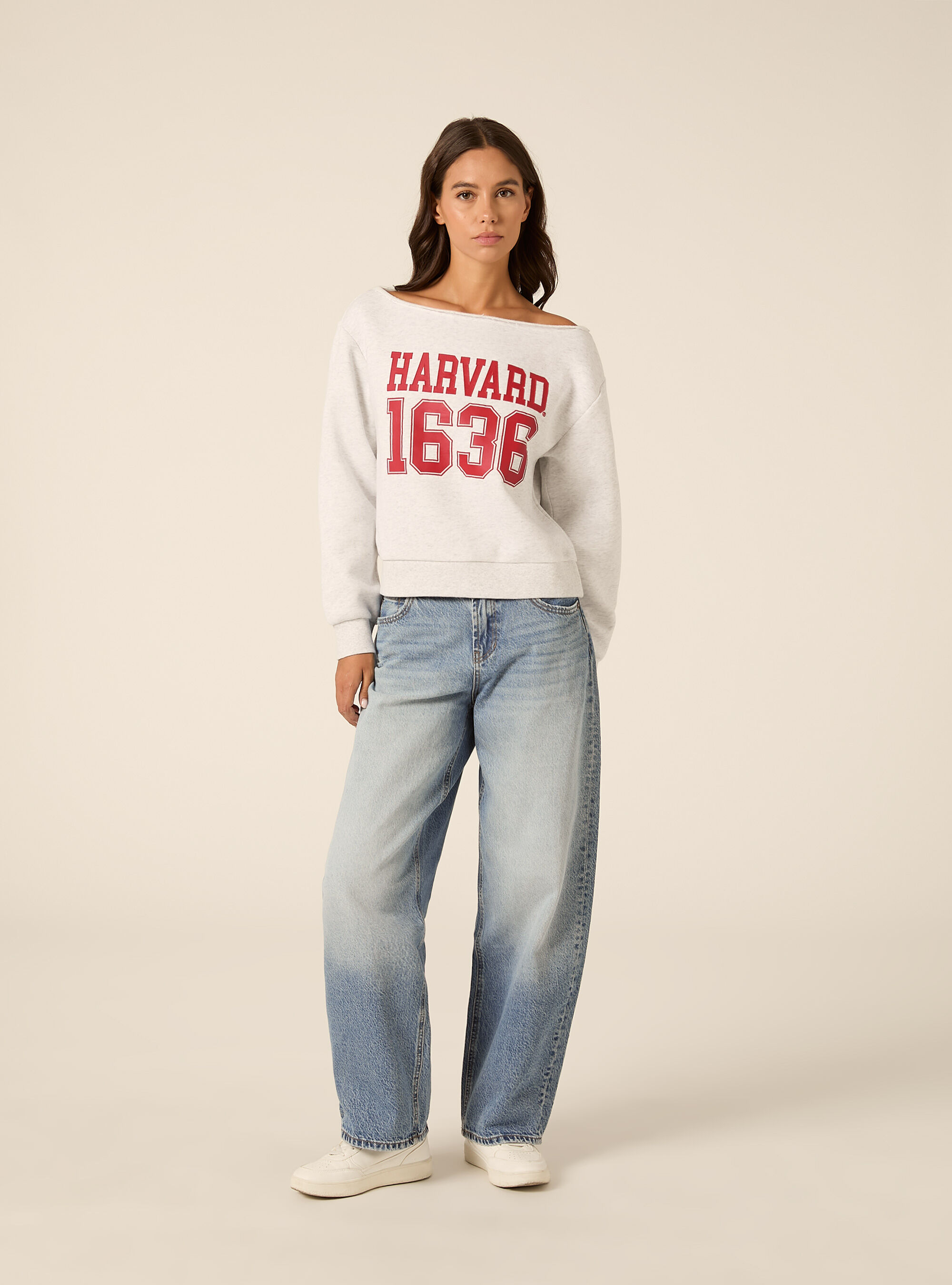 Felpa scollo a barca harvard