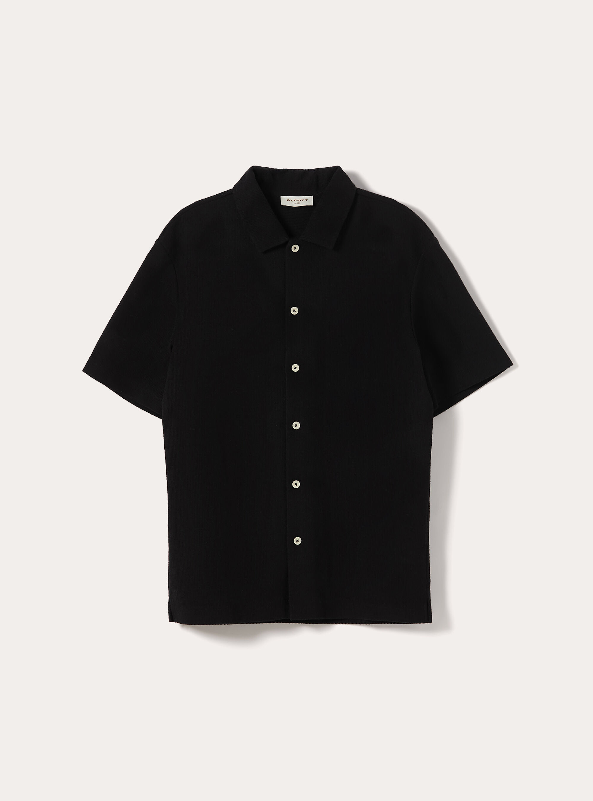 Textured short-sleeved shirt, BK1 BLACK